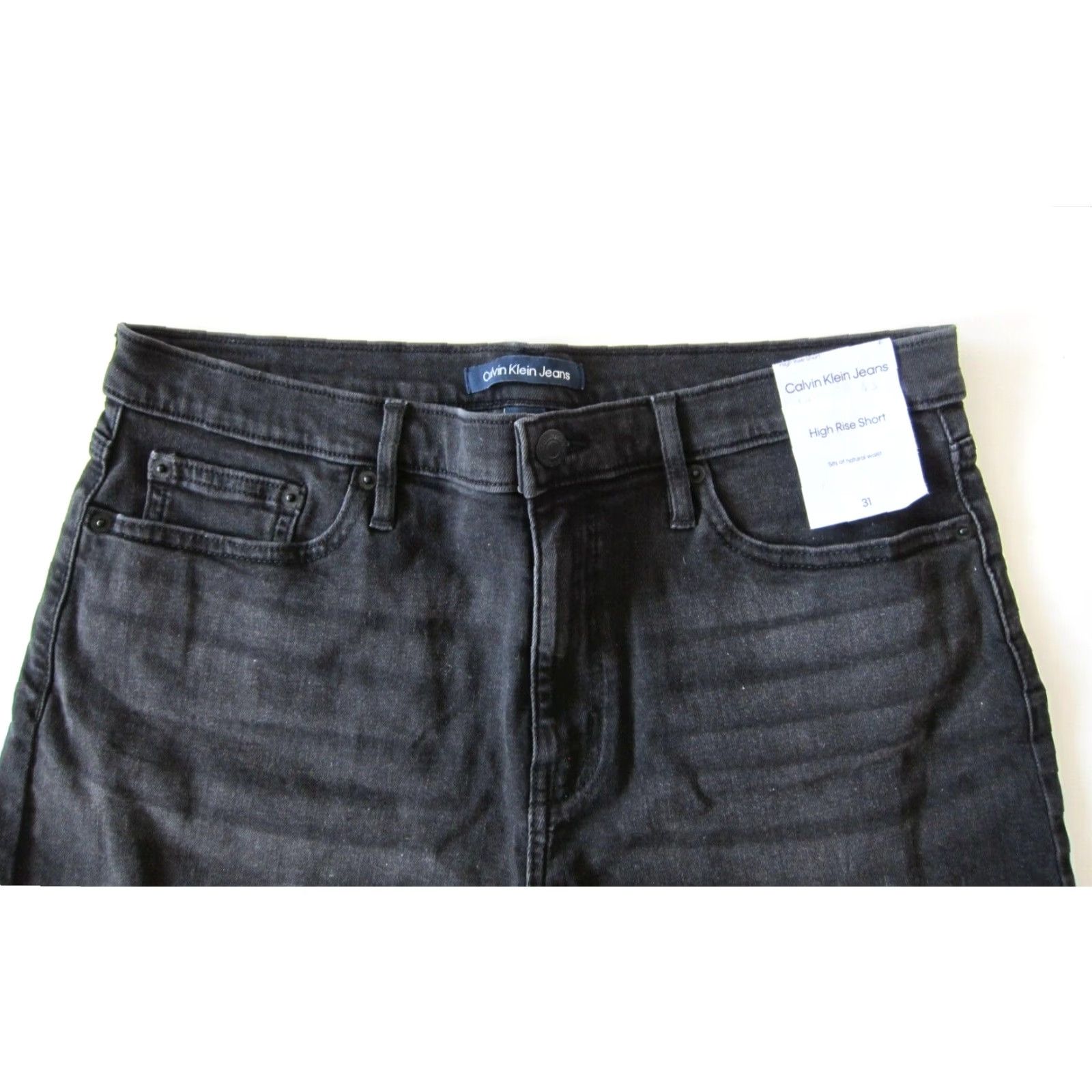Calvin Klein Calvin Klein Jeans Black Cotton Stretch Roll High Rise Waist Jean Woman 31 NWT Size 24" / US 00 / IT 34 - 5 Thumbnail