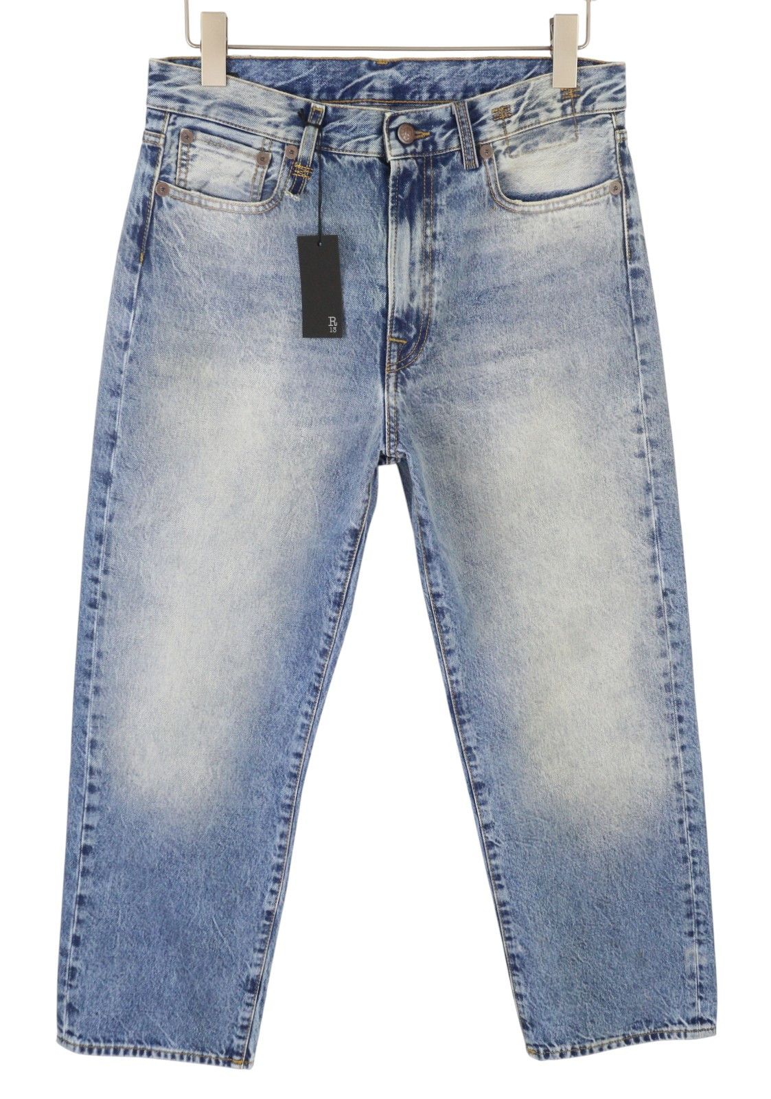 R13 BOYFRIEND 28 Jasper Cropped Blue FW25 Jeans 87193 Size 28" / US 6 / IT 42 - 2 Thumbnail