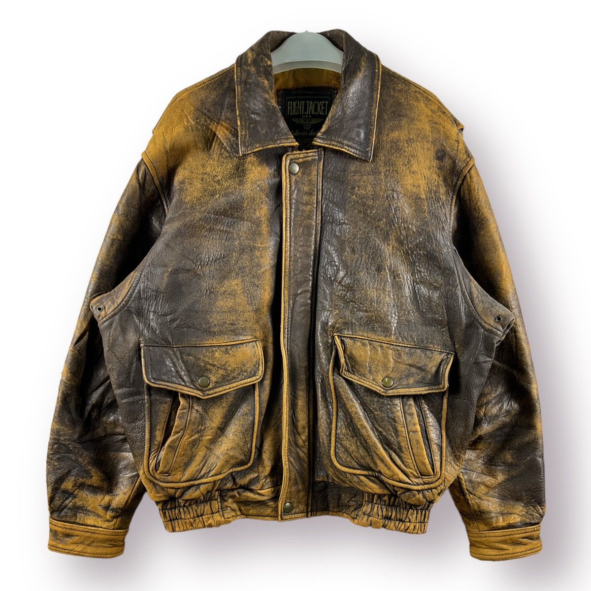 Leather 🔥 FLIGHT JACKET USA TYPE A-2 FLYER LEATHER - L Size US M / EU 48-50 / 2 - 1 Thumbnail