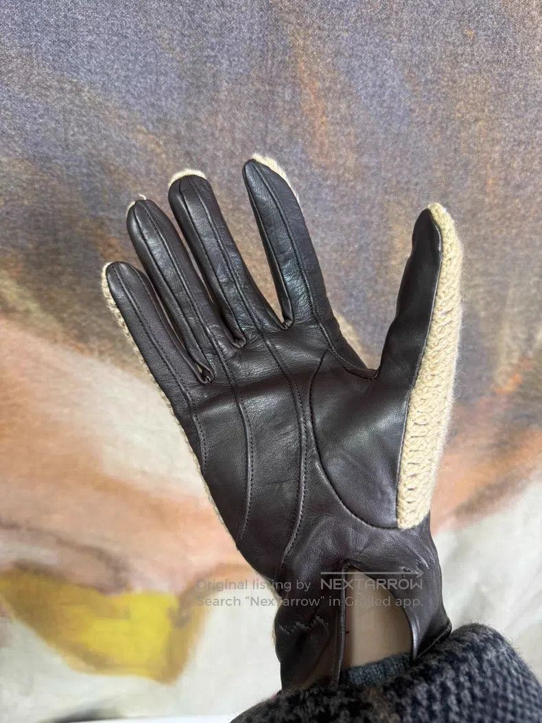 Dries Van Noten Dries Van Noten Patchwork Sheepskin Knit Gloves Size ONE SIZE - 5 Thumbnail