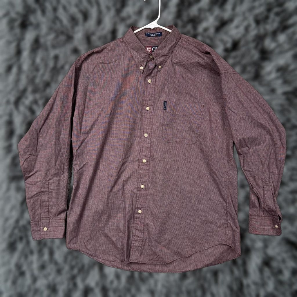 Chaps Chaps Ralph Lauren Shirt Mens XL Maroon Check Button-Down Long Sleeve Casual Size US XL / EU 56 / 4 - 1 Thumbnail