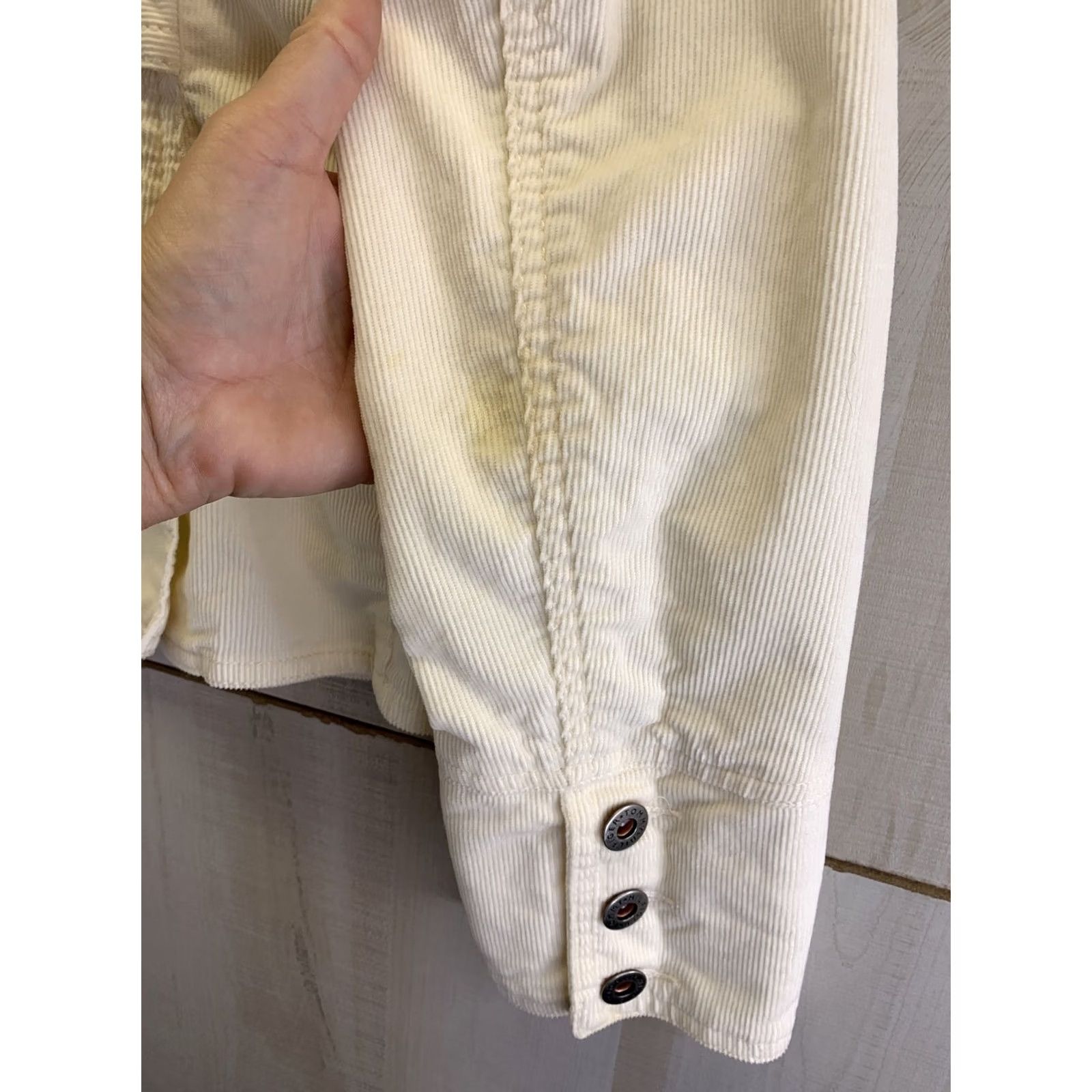 Tommy Hilfiger VINTAGE Tommy Hilfiger Stretch Ivory Corduroy Jacket Womens L-7262 Size L / US 10 / IT 46 - 6 Thumbnail