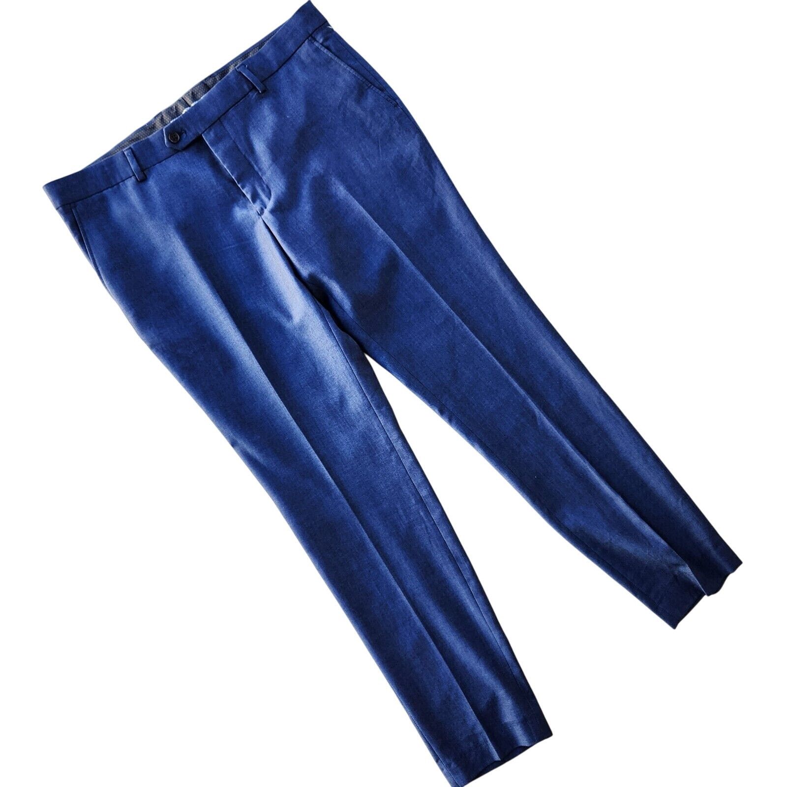 Savile Row Savile Row Men's Navy Slim Fit Dress Pants Size 38W 34L Size US 38 / EU 54 - 4 Thumbnail