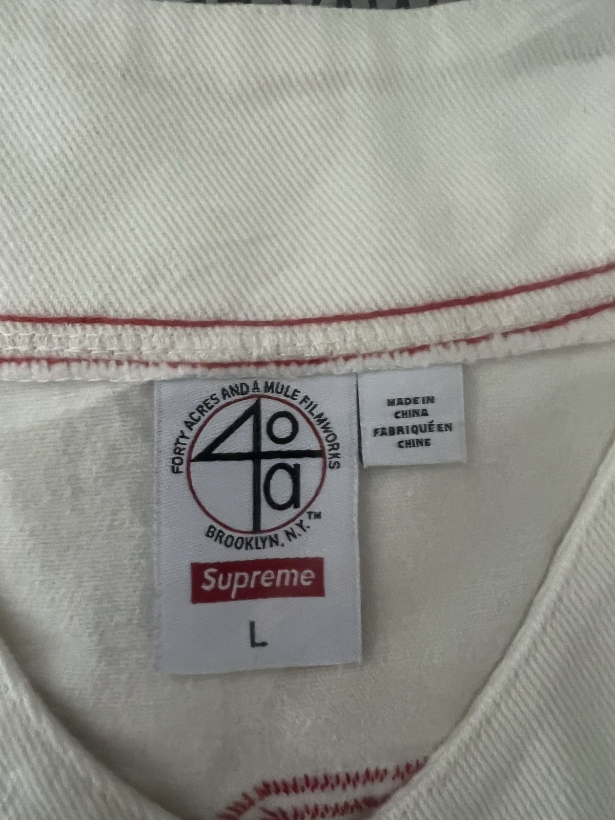 Supreme Size Large Supreme /40 Acres Twill Baseball Jersey Natural Size US L / EU 52-54 / 3 - 6 Thumbnail