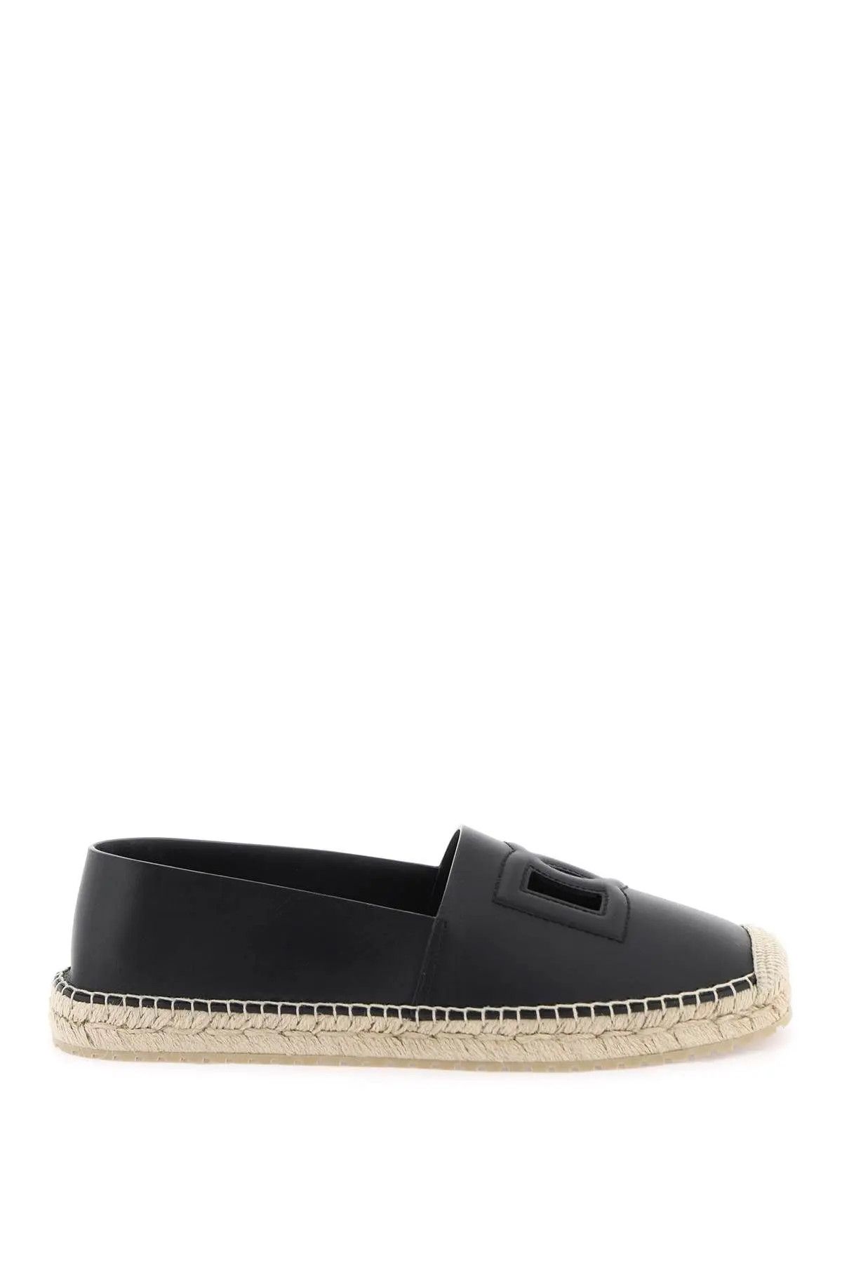 image of Dolce Gabbana O1S22I1N0224 Leather Espadrilles In Black Shoes, Men's (Size 9)
