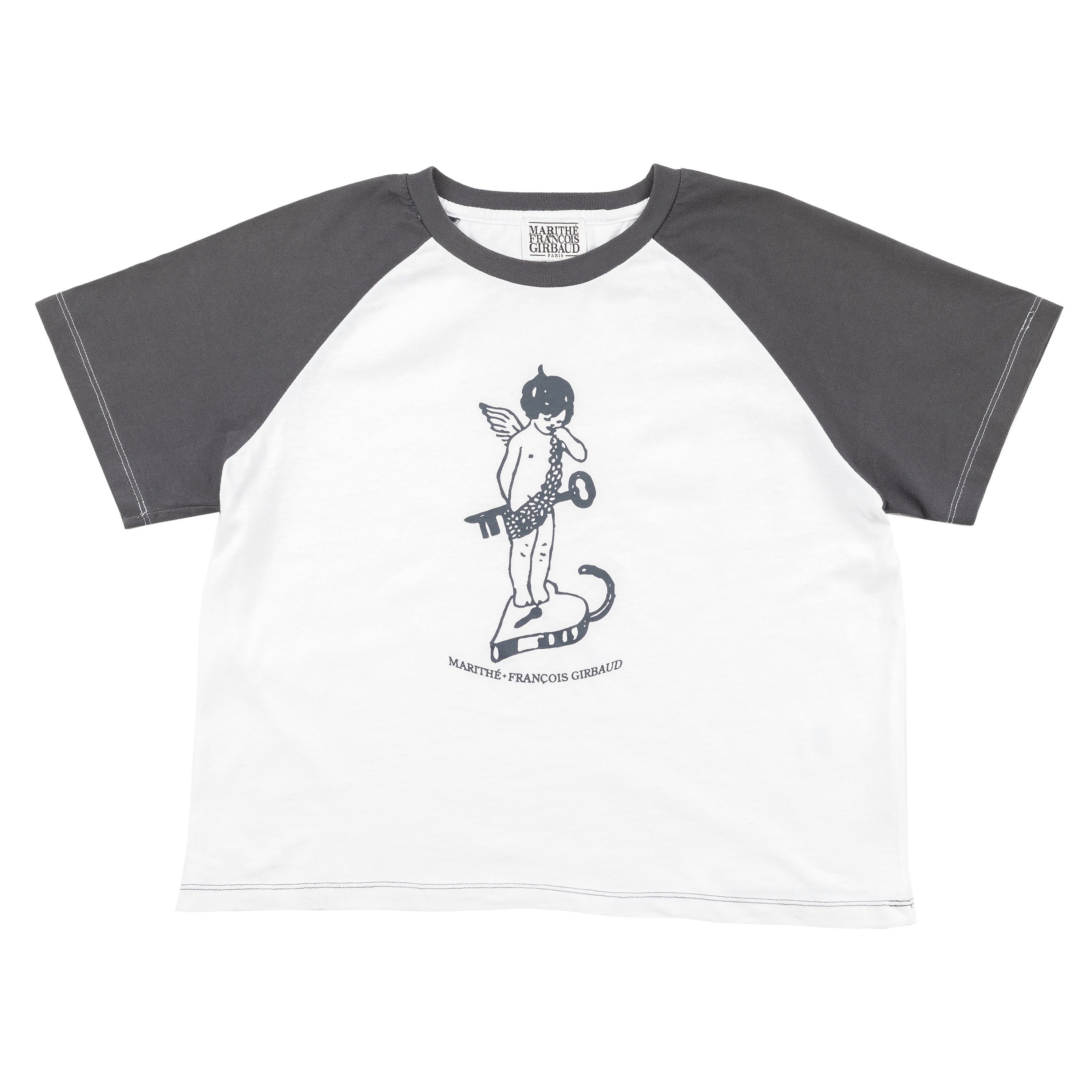 image of Marithe Francois Girbaud Marithé François Girbaud Korea Angel Cropped White T-Shirt, Women's (Size 