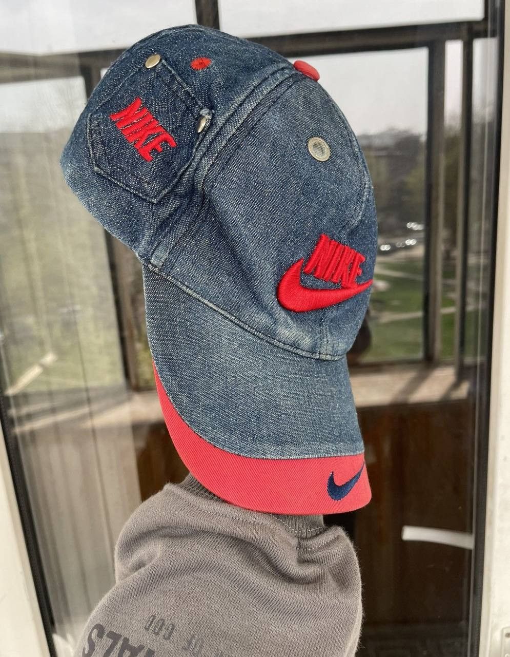 Nike Rare Denim Multiswoosh/pocket Vintage Nike Hat Size ONE SIZE - 3 Thumbnail