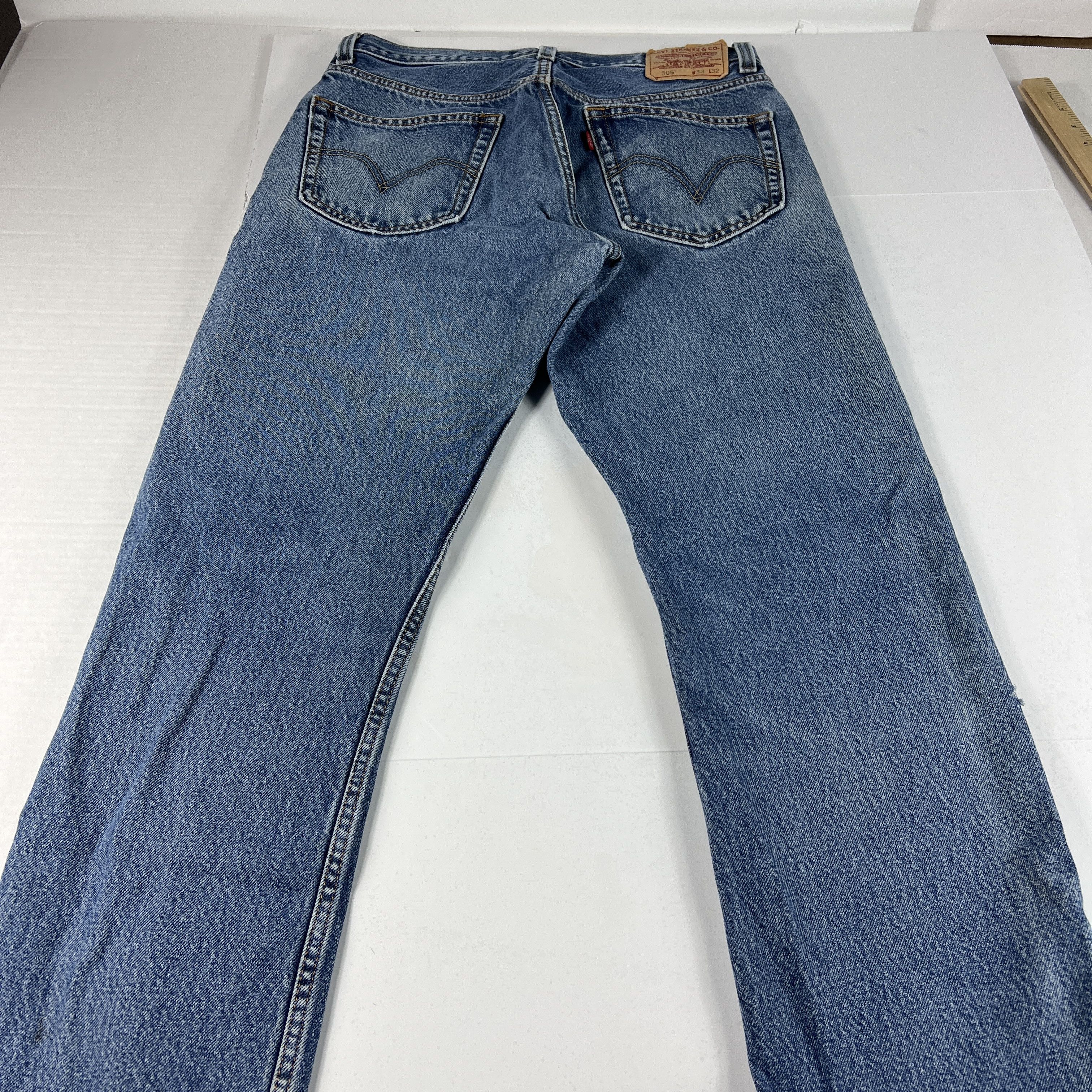 Levi's × Vintage Y2K Levi's Jean 505 Straight Blue Faded Grunge Cotton Denim Size US 33 - 14 Thumbnail