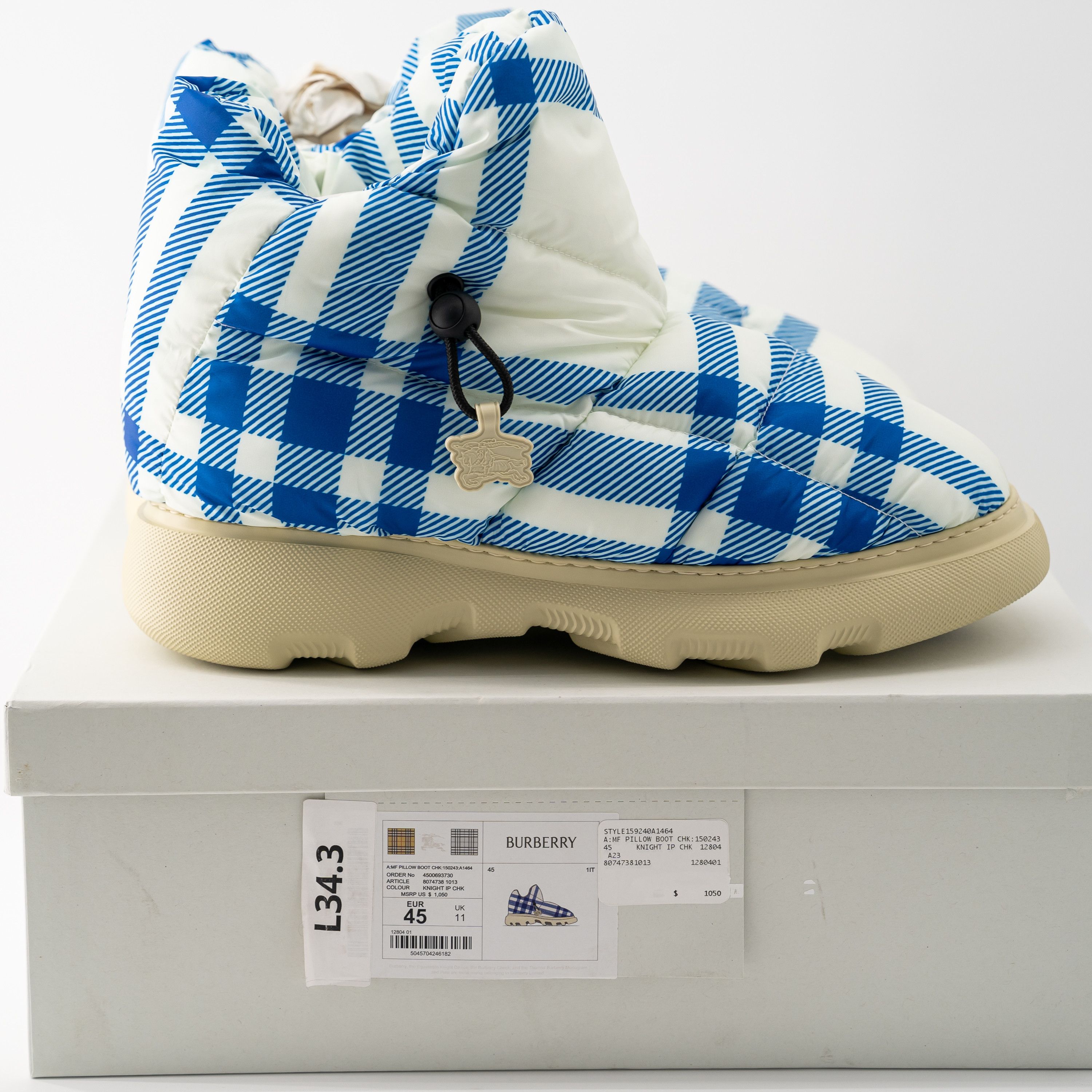 Burberry 45eu 12us Burberry Pillow Boots Hunter Blue Check Padded Size US 12 / EU 45 - 10 Thumbnail