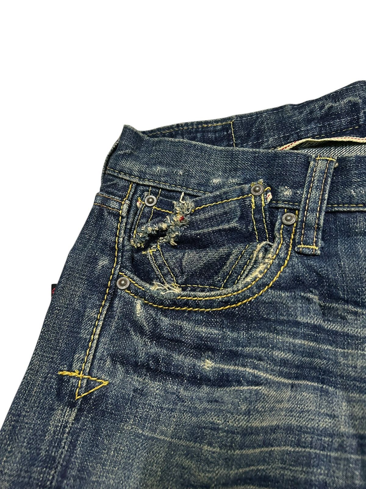 Japanese Brand × Kapital × Vintage Rusty Flare Selvedge Japanese Punk Distressed Denim Jeans Size US 32 / EU 48 - 3 Thumbnail