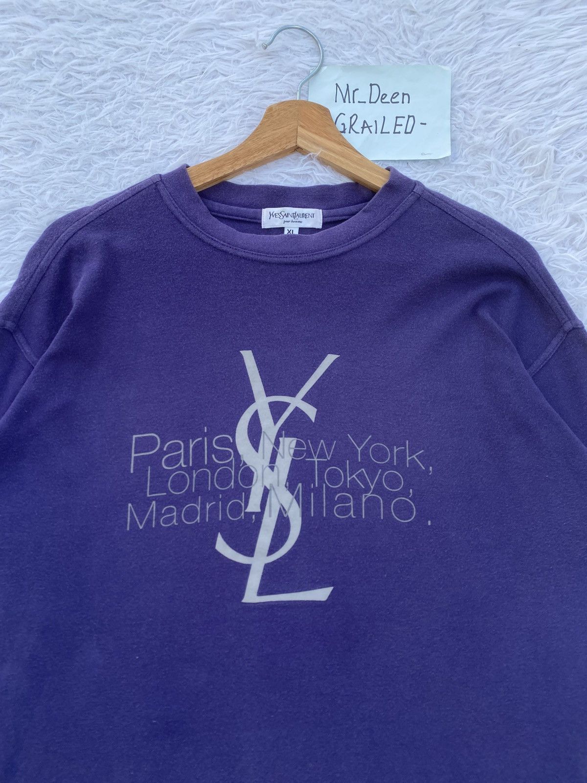 Yves Saint Laurent Rare Vintage Yves Saint Laurent Big Logo Longsleeve Shirt Size US L / EU 52-54 / 3 - 1 Thumbnail