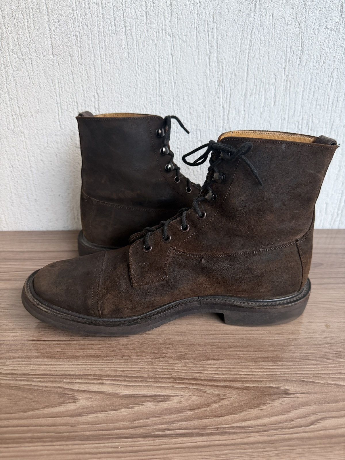 Evan Kinori × Tricker's Grassmere oiled waxed suede boots Size US 10.5 / EU 43-44 - 17 Thumbnail