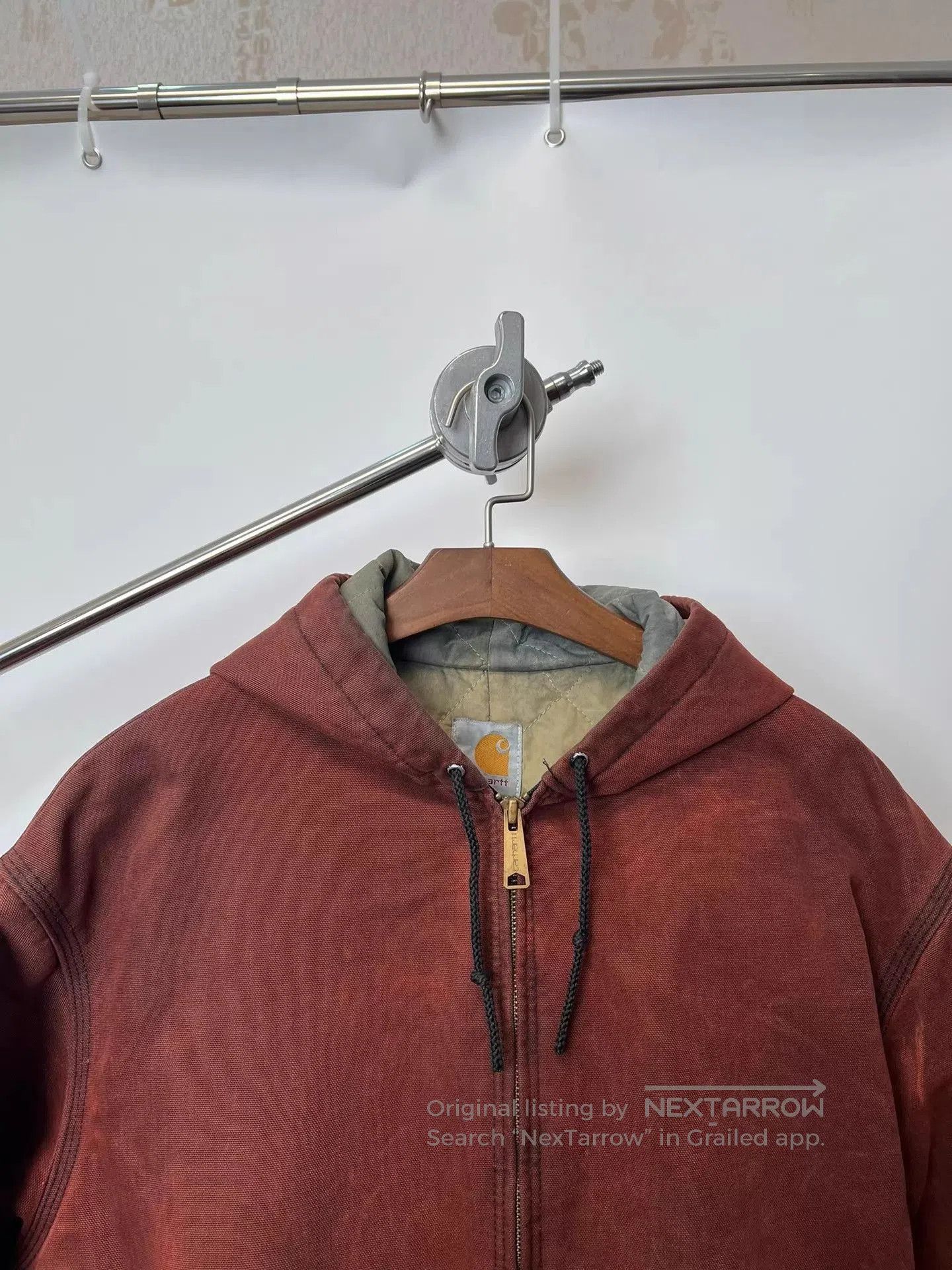 Carhartt Red Zip-Up Hooded Sweatshirt. Size US L / EU 52-54 / 3 - 3 Thumbnail