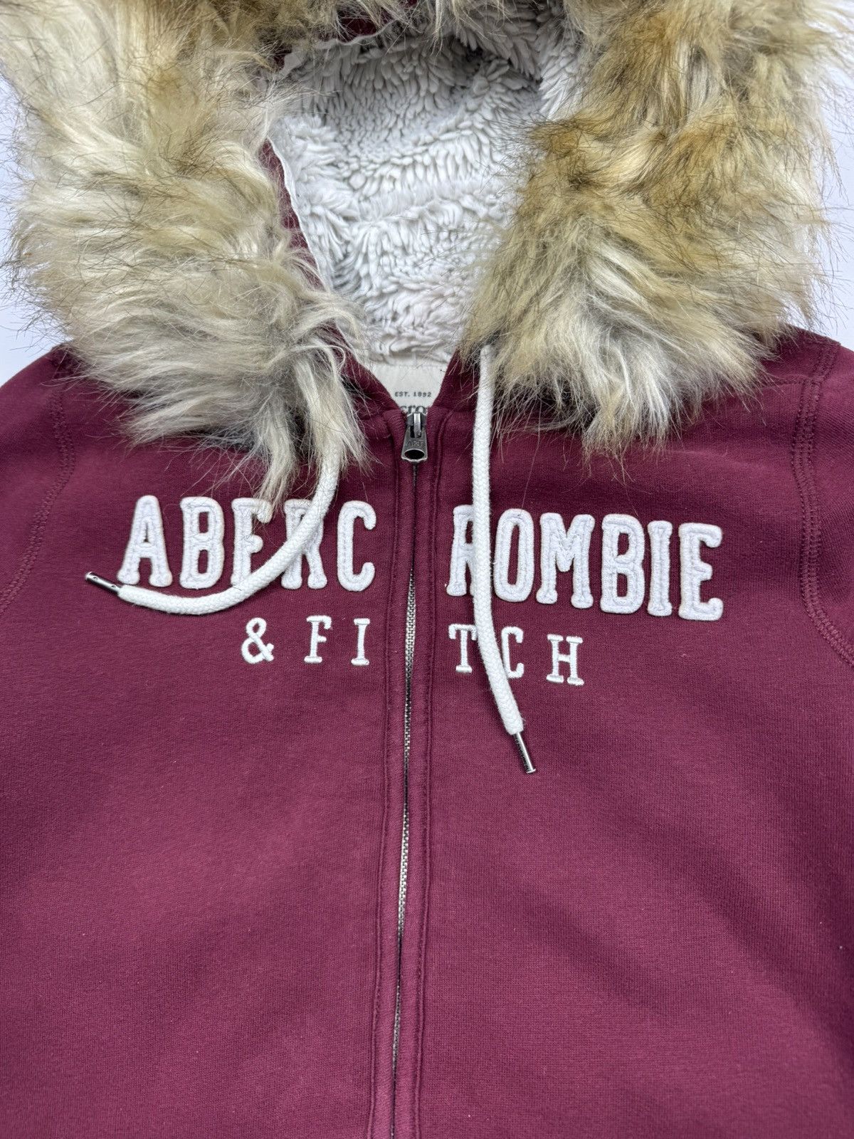 Abercrombie & Fitch Vintage Abercrombie Fitch Faux Fur Y2k Woman's Hoodie Size L / US 10 / IT 46 - 3 Thumbnail
