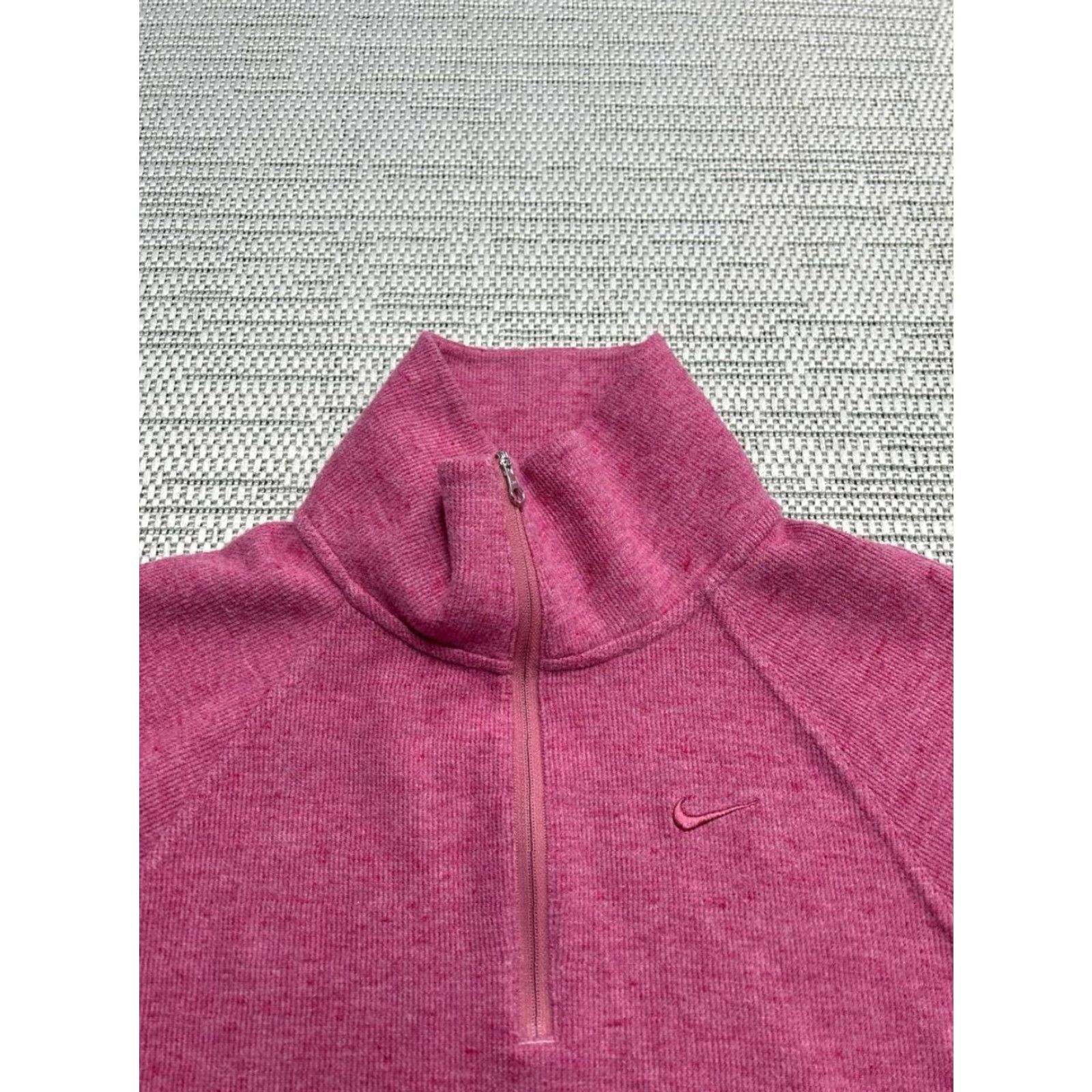 Nike Nike Sweater Shirt Womens Small Pink Cotton Fleece Quarter Zip Size S / US 4 / IT 40 - 2 Thumbnail