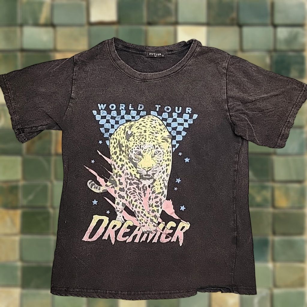 Vintage VINTAGE Dreamer World tour Shirt Womens L Black Faded Distressed Band Zutter Y2K Size L / US 10 / IT 46 - 1 Thumbnail
