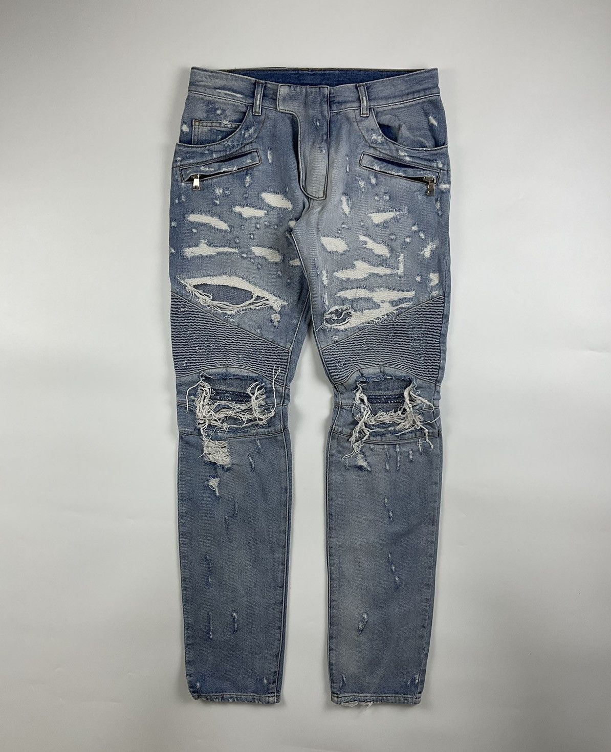 Balmain Balmain Slim Ripped Biker Pants Size US 28 / EU 44 - 1 Thumbnail
