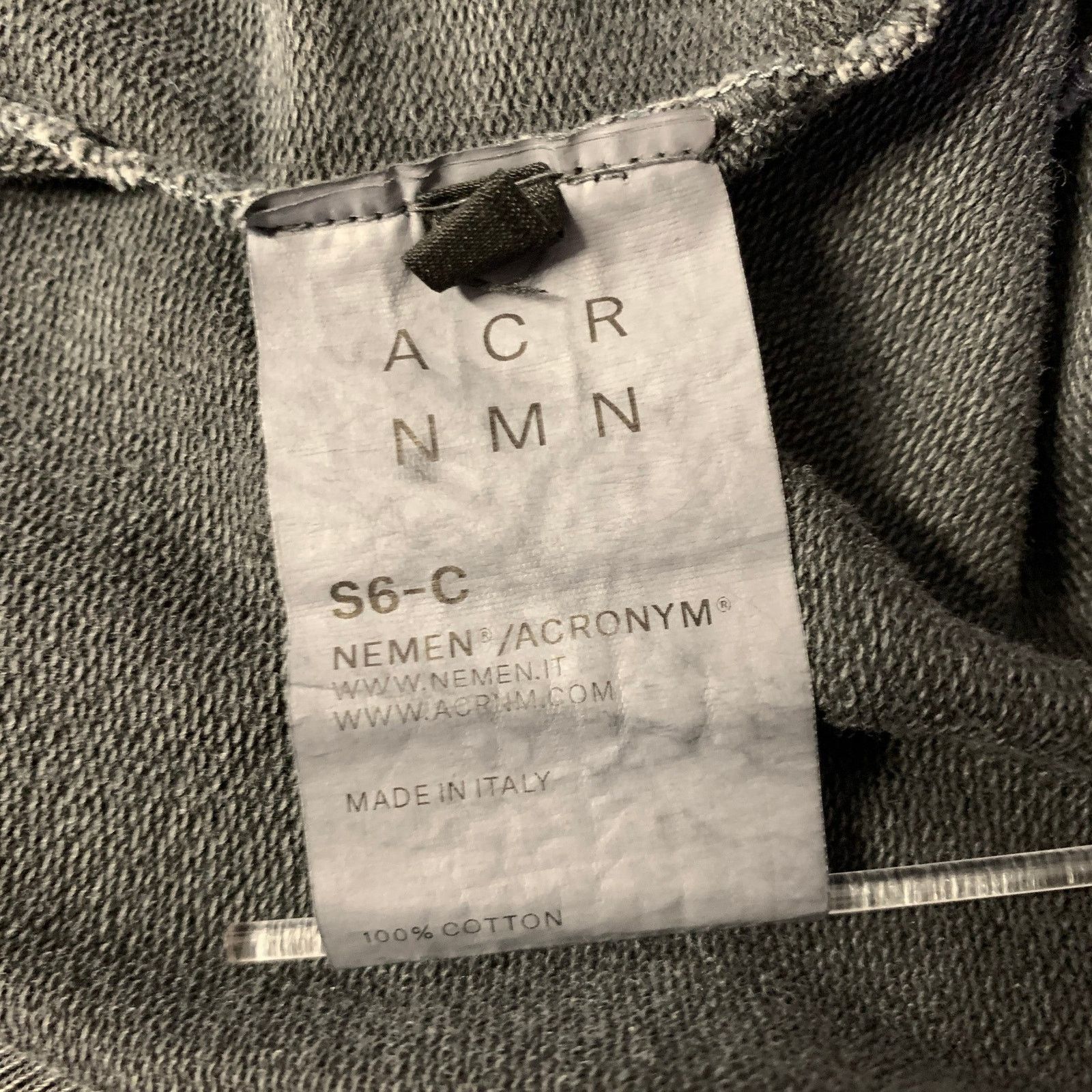 Acronym ACRONYM Size L Charcoal Wash Cotton Crew-Neck Sweatshirt Size US L / EU 52-54 / 3 - 6 Thumbnail