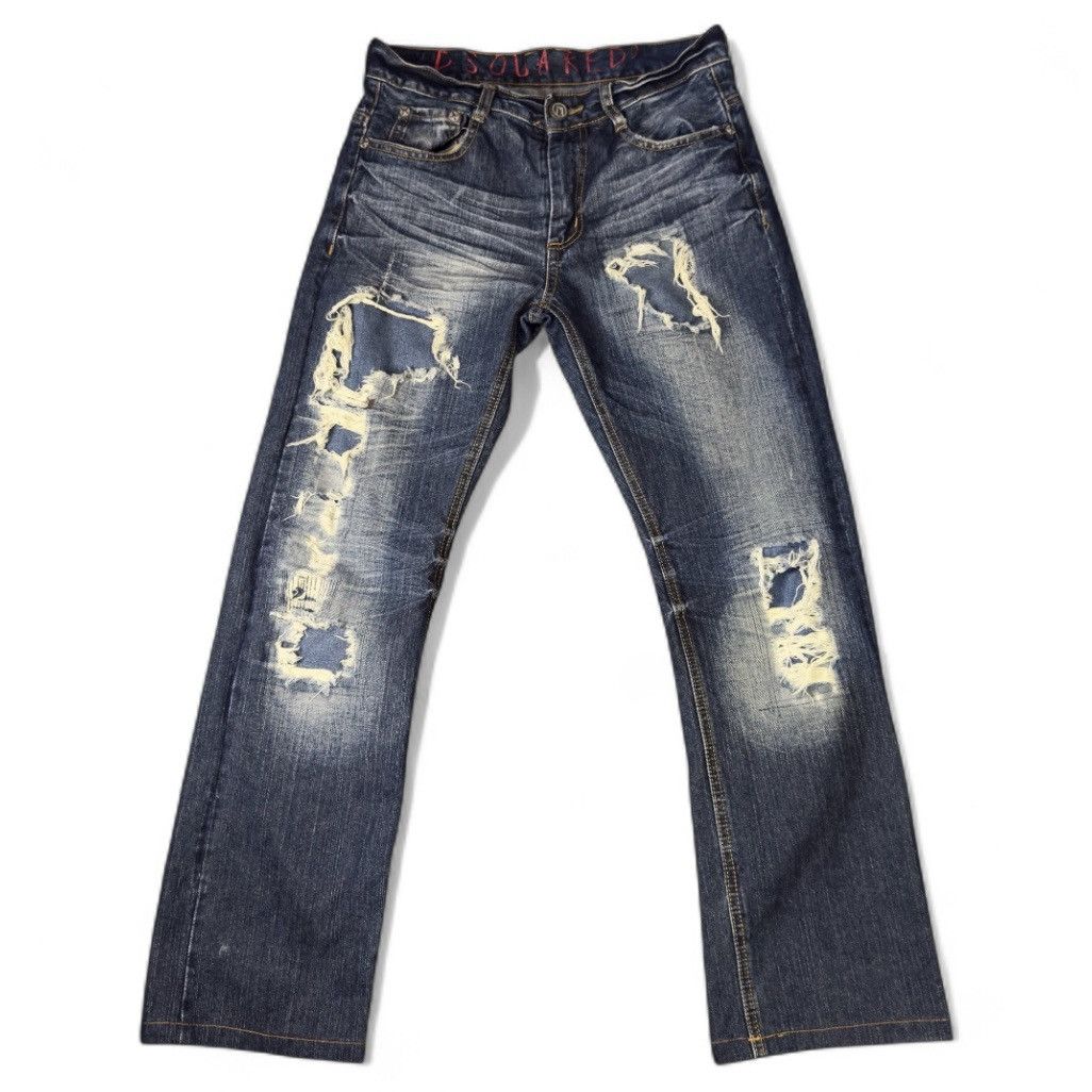 Dsquared2 🔥 Thrashed Dsquared Distressed Y2K Grunge Punk Denim Size US 30 / EU 46 - 1 Thumbnail