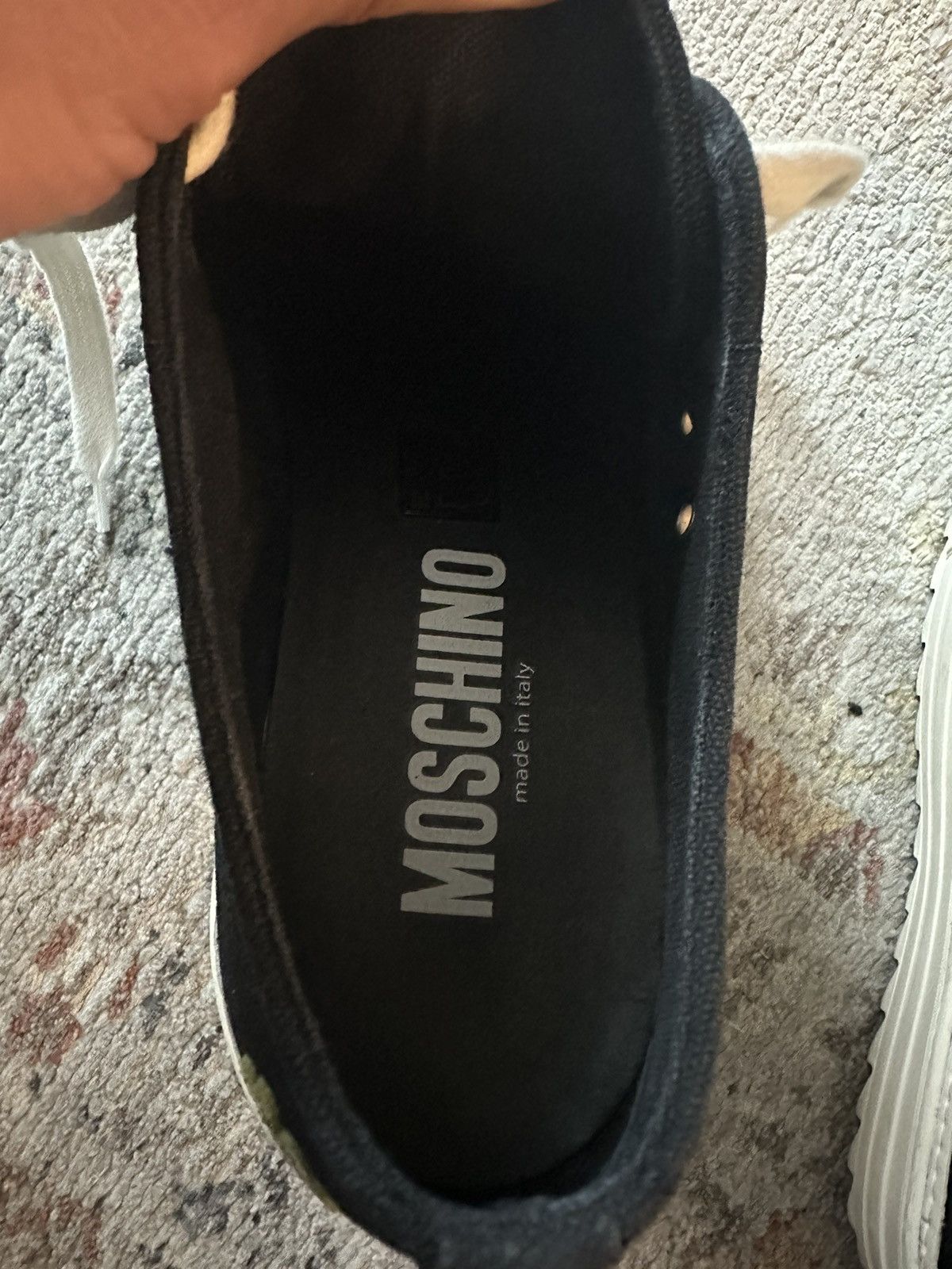 Moschino Men's Low-Top Sneaker with Floral Appliqué, Black Size US 9 / EU 42 - 7 Thumbnail