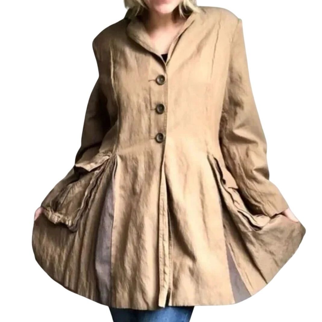 Other CAbi Sz XS Treasure Hunter Brown Flared Long Button Trench C Size XS / US 0-2 / IT 36-38 - 2 Thumbnail