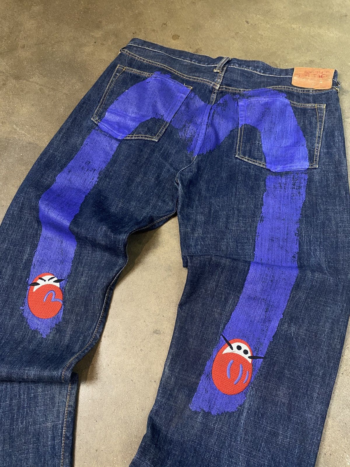 Evisu Rare Baggy Evisu Dark Wash Jeans w/ Embroidery Size US 40 / EU 56 - 2 Thumbnail