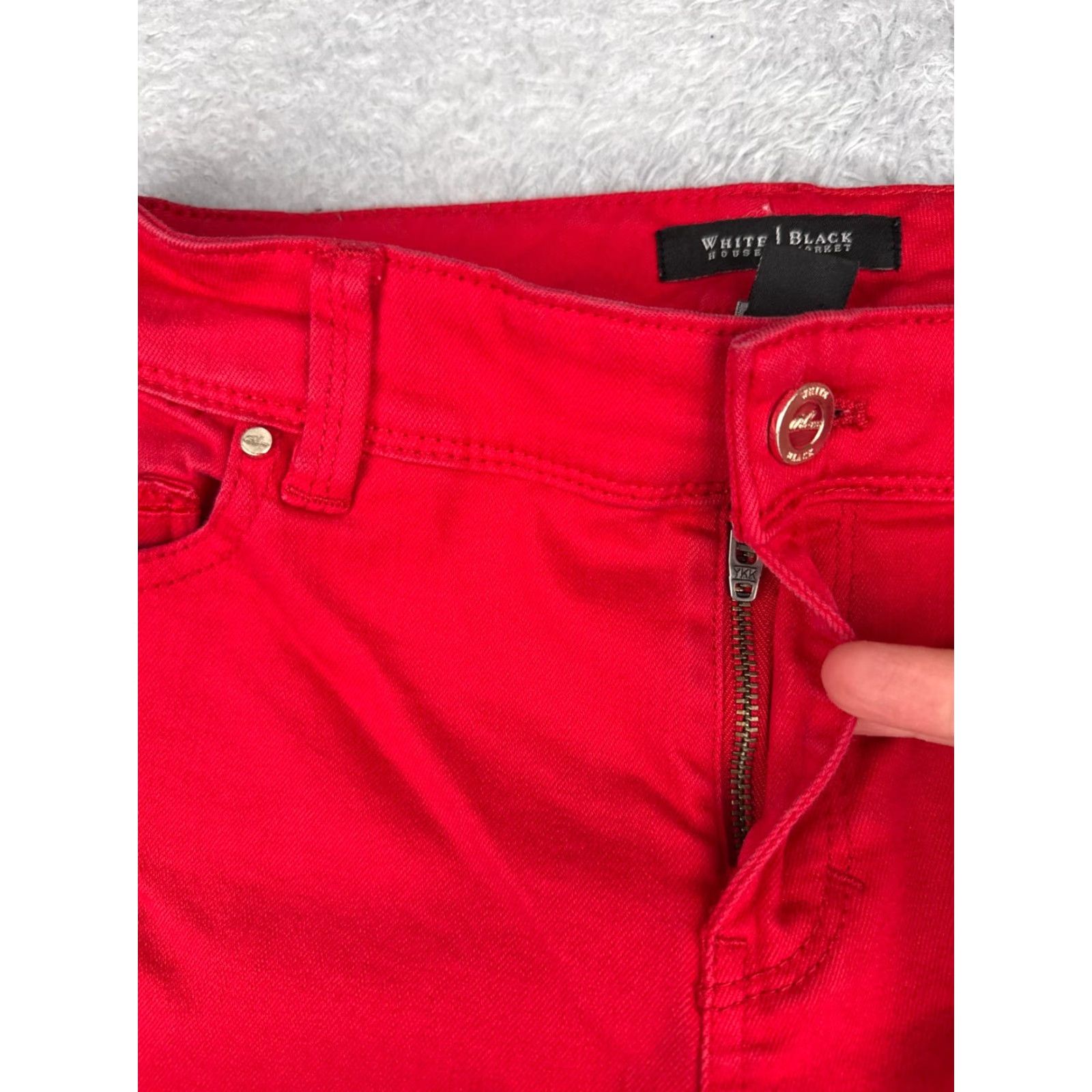 White House Black Market White House Black Market Jeans Women 6 Red Slim Crop Straight Leg 30x23 Size 28" / US 6 / IT 42 - 5 Thumbnail