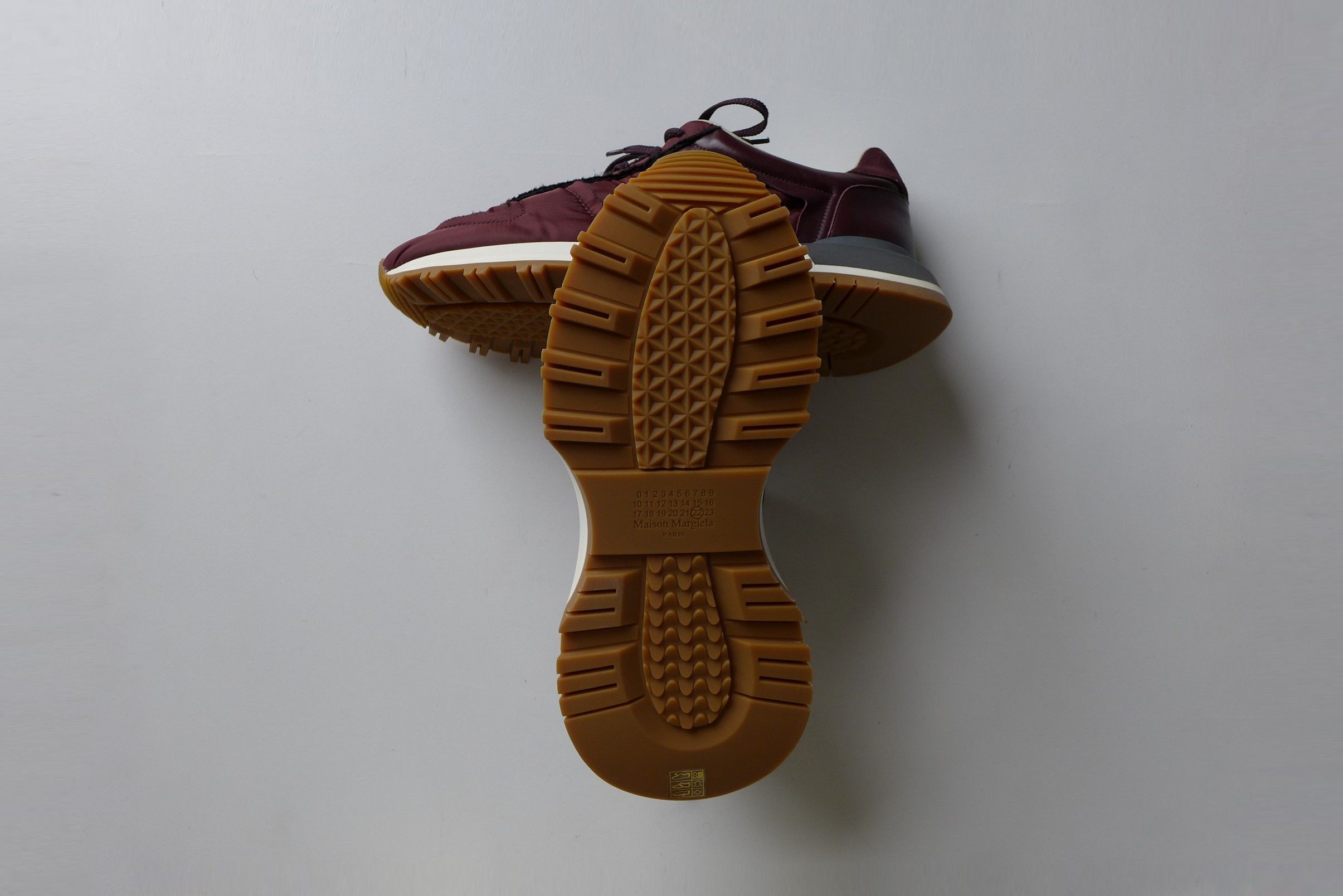 Maison Margiela Margiela Burgundy Runner Evolution Sneakers Size US 13 / EU 46 - 16 Thumbnail