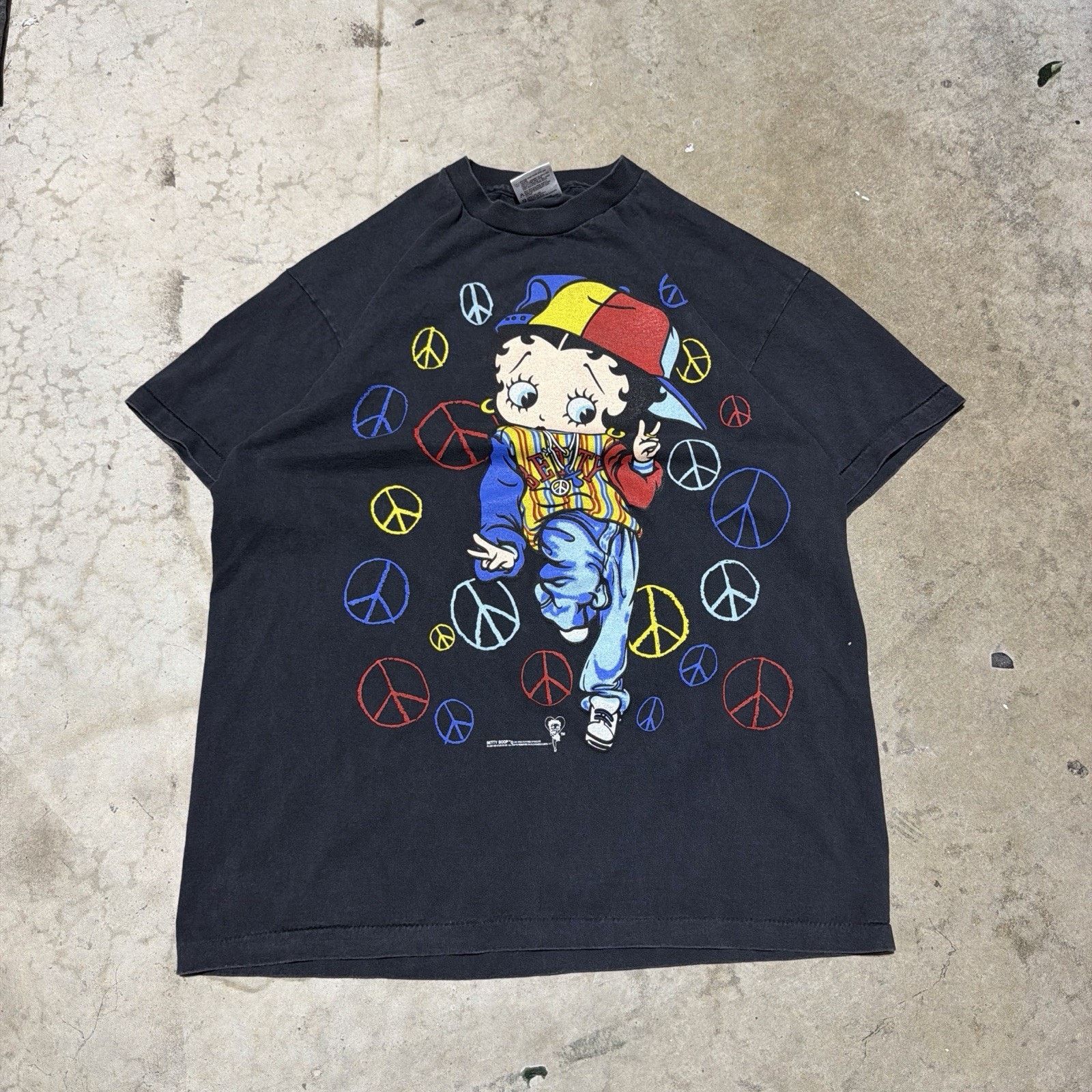 Tultex Vintage Betty Boop Peace T Shirt Single Stitch USA Size XL Size US XL / EU 56 / 4 - 4 Thumbnail
