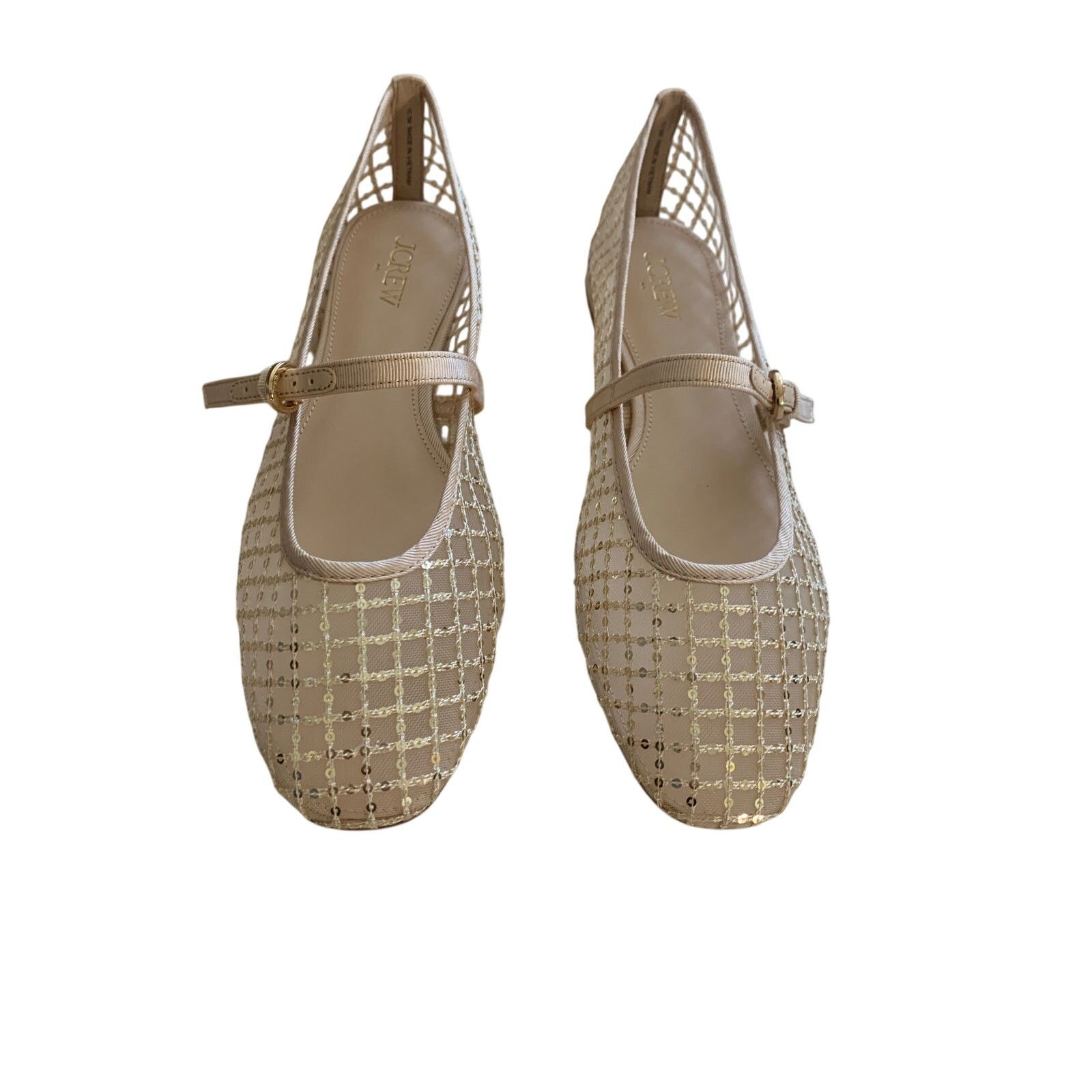 J.Crew NWT J.Crew Gold Sequin Mary Jane Ballet Flats Size US 10.5 / IT 40.5 - 2 Thumbnail