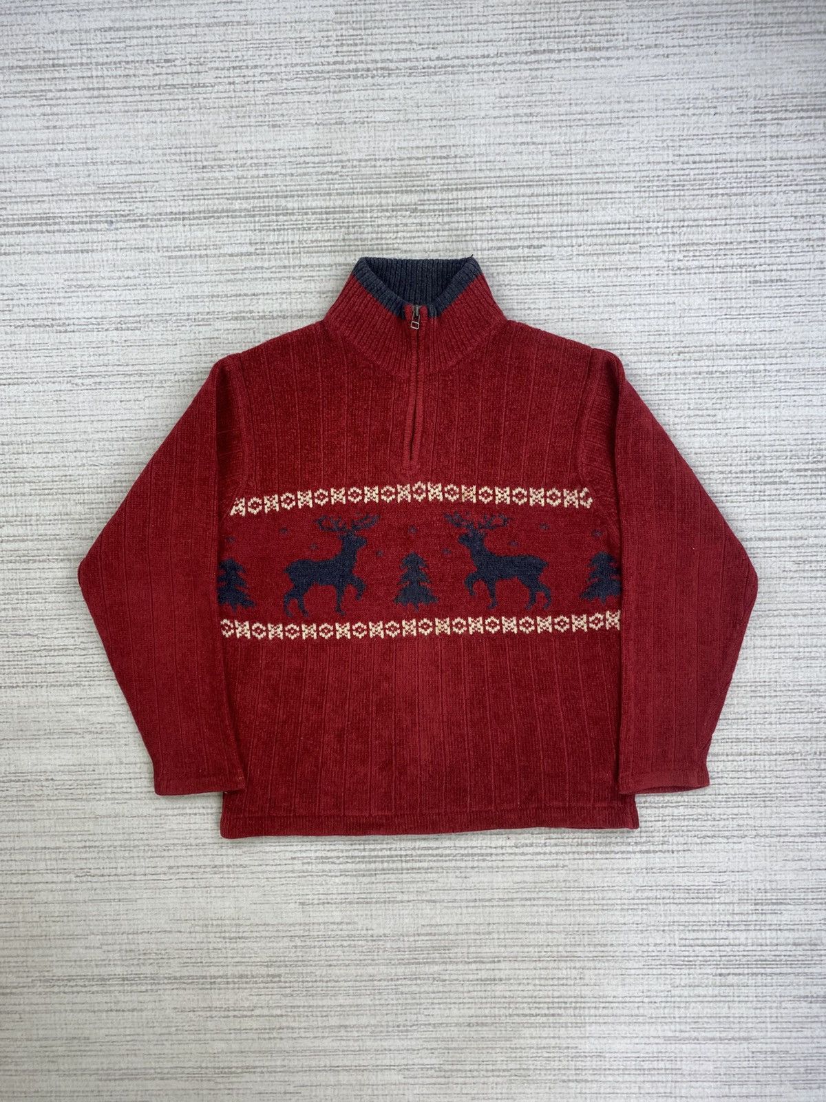 Chaps Ralph Lauren × Vintage Vintage 90s Chaps Ralph Lauren Half Zipper Knitwear Size US M / EU 48-50 / 2 - 1 Thumbnail