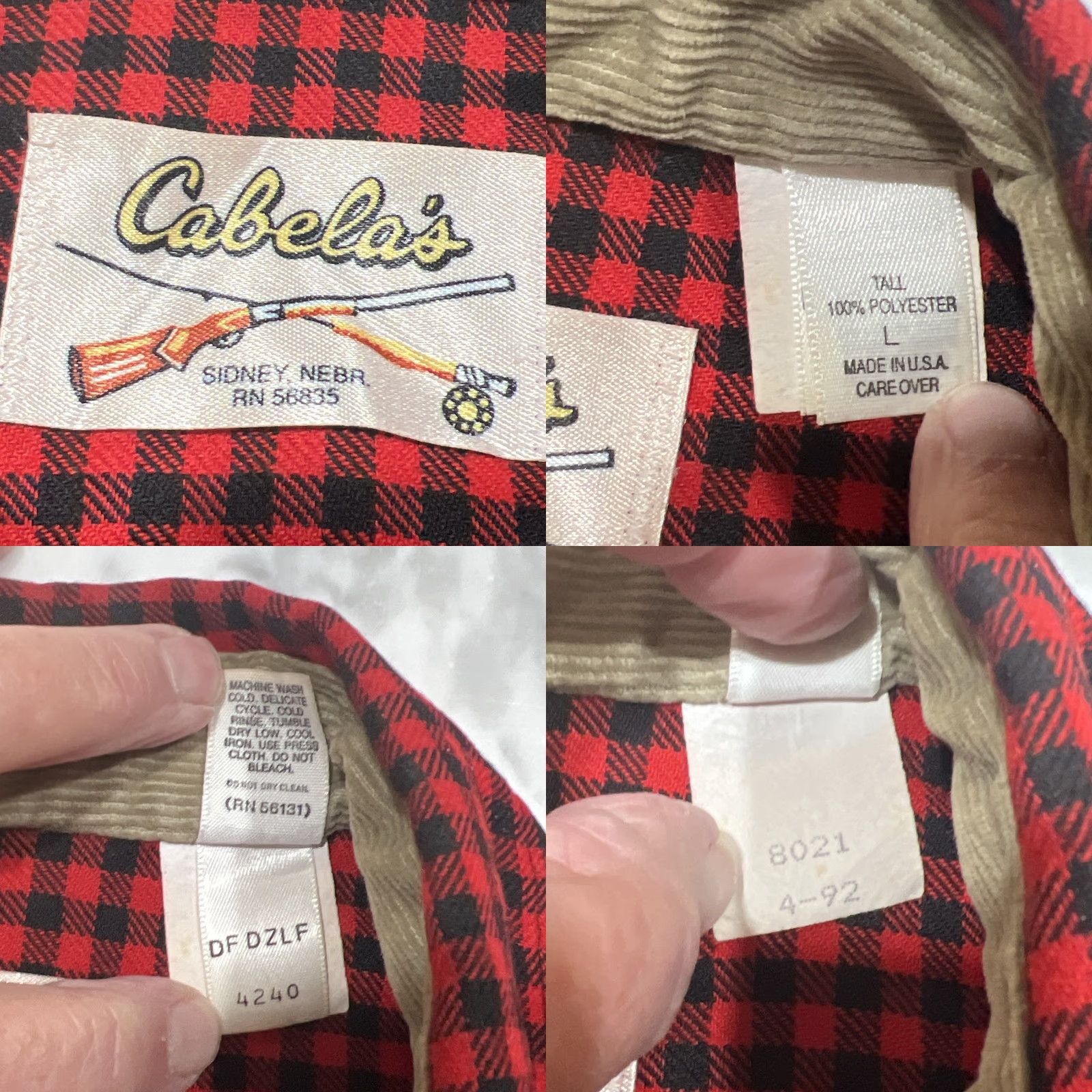 Vintage VINTAGE Cabela’s Long Sleeve Shirt Men Large Checkered Red Black Made USA Size US L / EU 52-54 / 3 - 9 Thumbnail