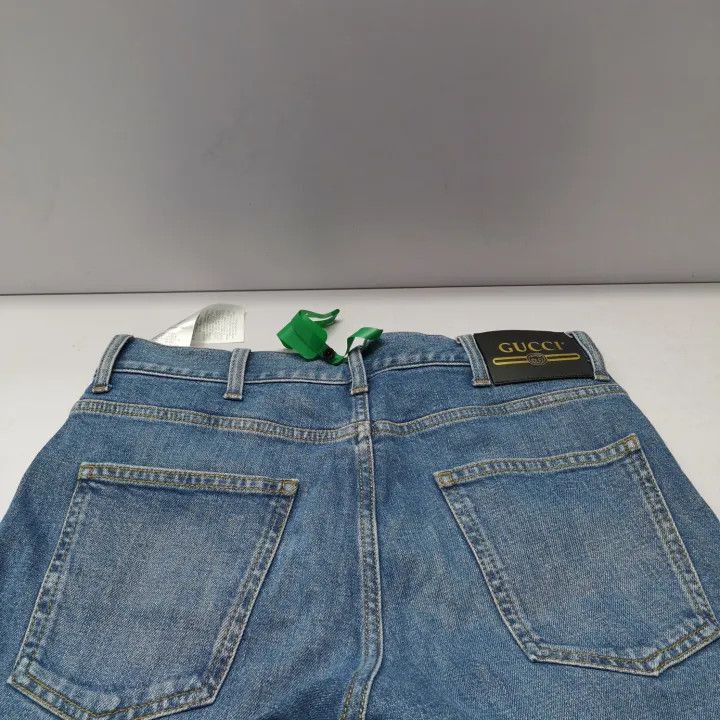 Gucci Gucci Gucci Blue Straight Leg Denim Pants for Men -2506 Size US 31 - 5 Thumbnail