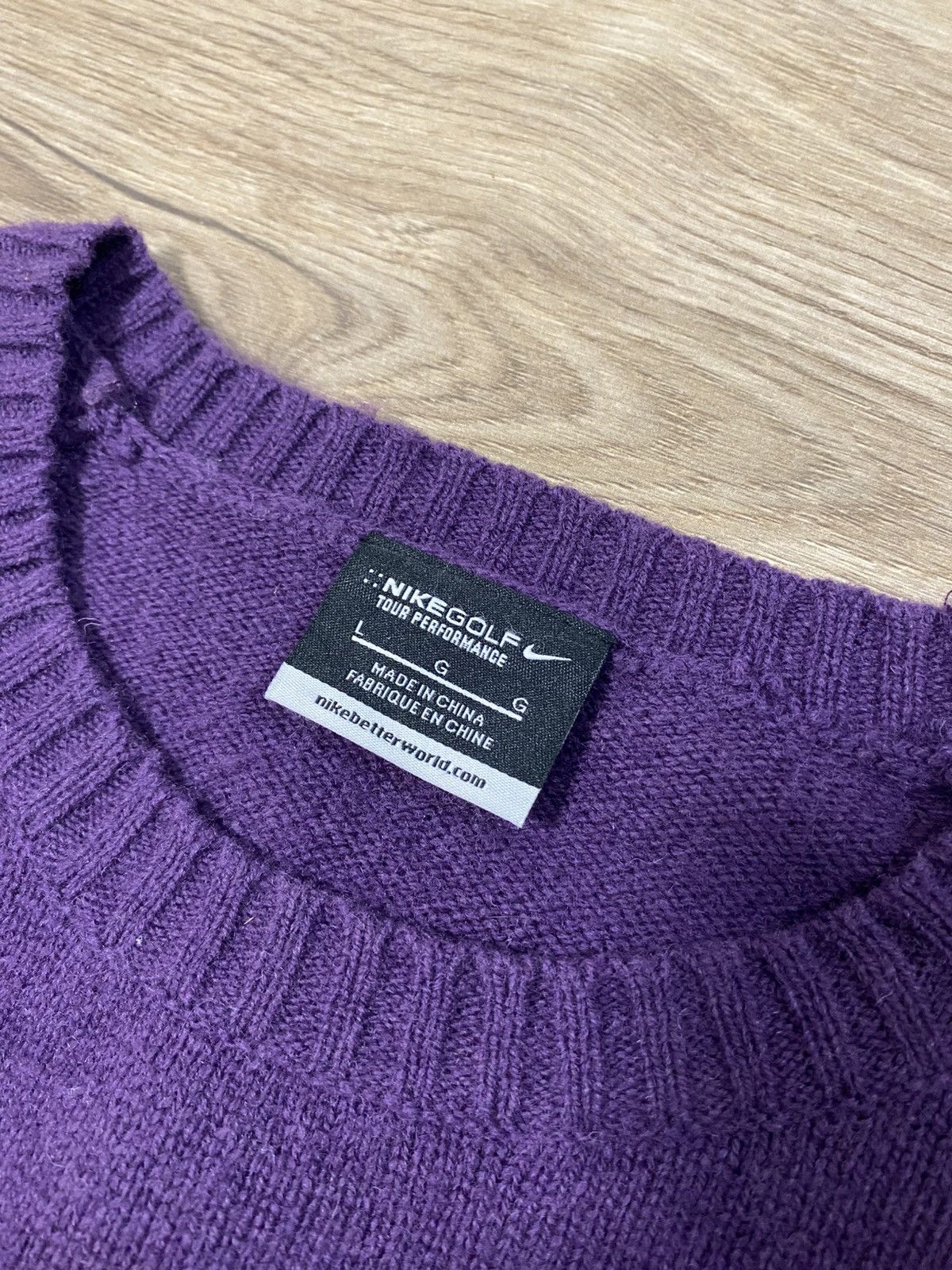 Nike Nike Golf Purple Wool Knitted Sweater Size: L Size US L / EU 52-54 / 3 - 2 Thumbnail
