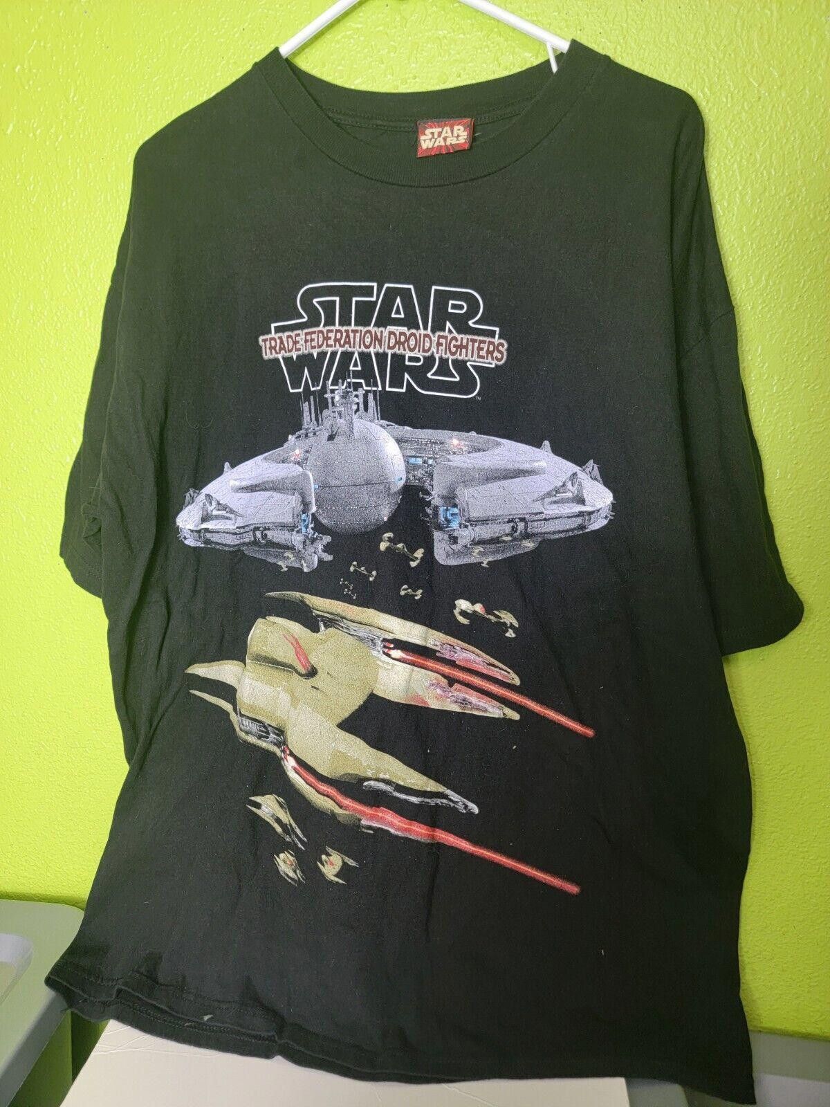 Star Wars VTG Star Wars Trade Federation Droid Fighters 90's Graphic Size US XL / EU 56 / 4 - 1 Thumbnail