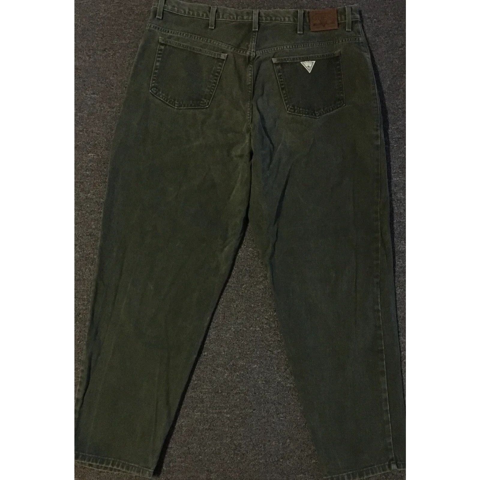 Guess VINTAGE GUESS Jeans Tapered 40 USA Green Distressed 90s 80s Y2K Grunge Hip Hop Skate Mens Jeans Size US 40 / EU 56 - 2 Thumbnail