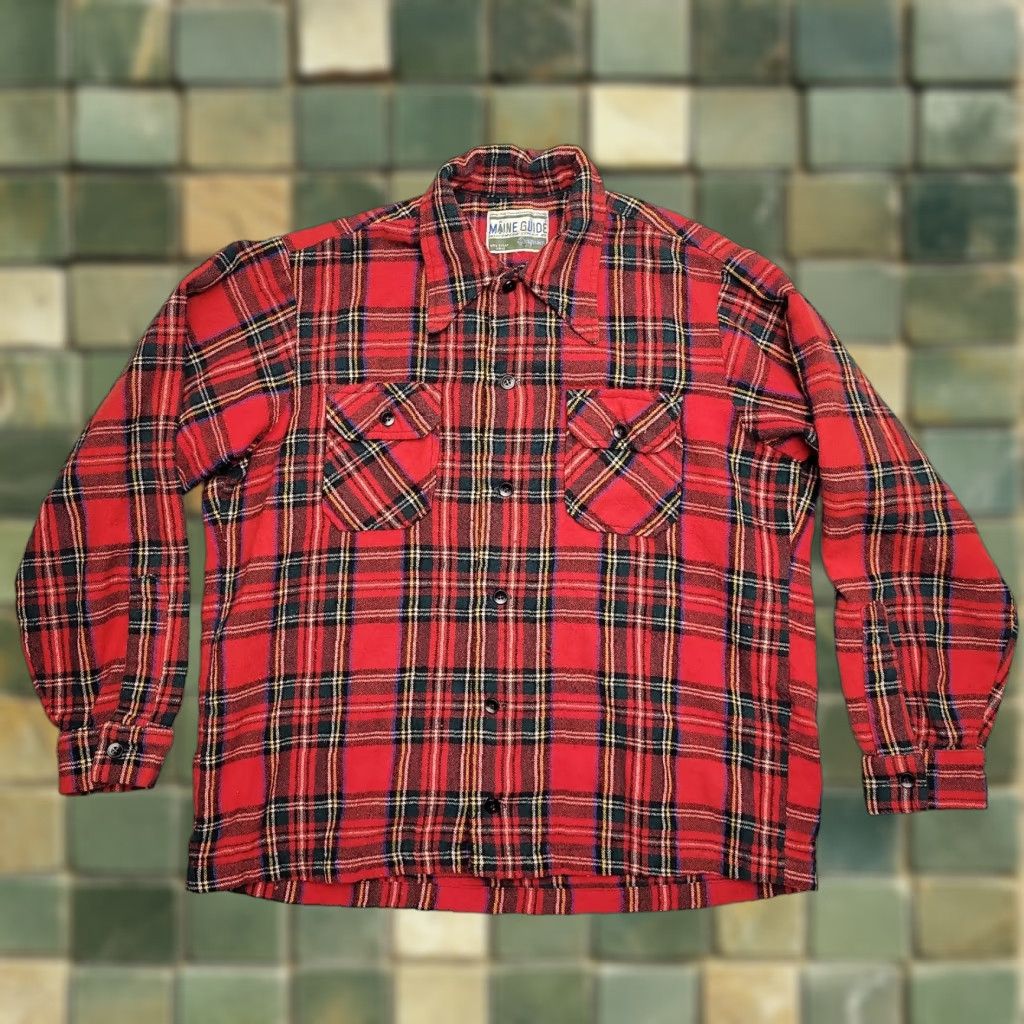 Vintage VINTAGE Congress Shirt Mens Large Red Plaid Wool Blend Tartan Outdoor Casual Button-Up Size US L / EU 52-54 / 3 - 1 Thumbnail