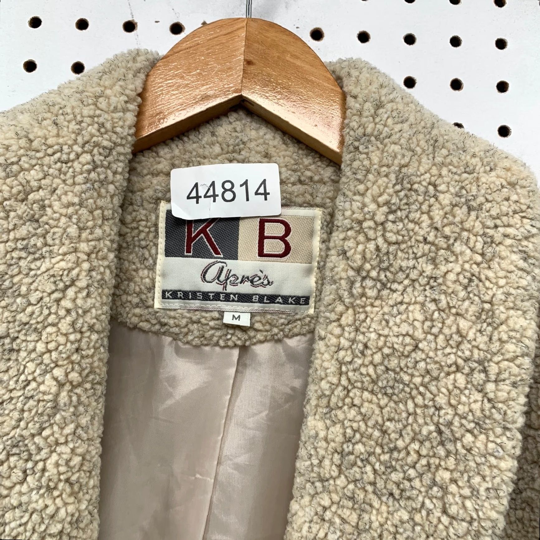 Vintage VINTAGE Kristen Blake Sherpa Blazer Jacket Womens M Beige Deep Pile Fleece Jacket Size M / US 6-8 / IT 42-44 - 4 Thumbnail