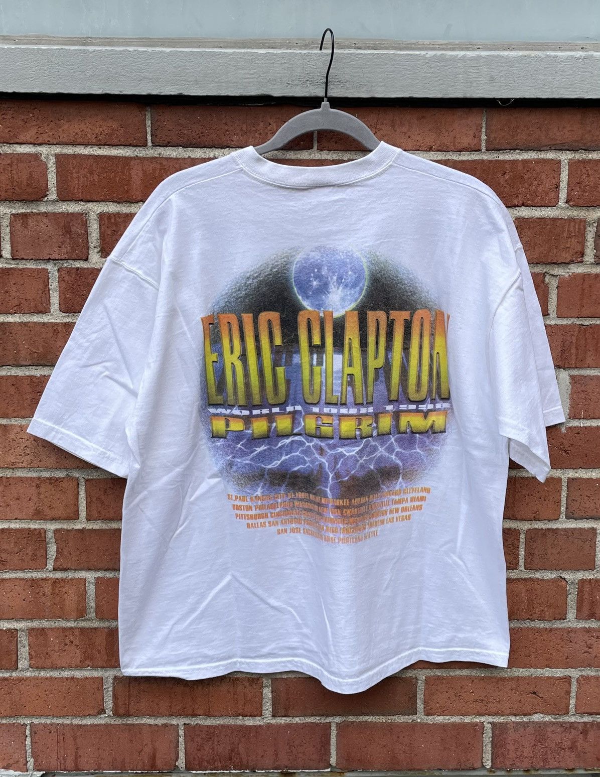 Fruit Of The Loom Vintage Eric Clapton T-Shirt Pilgrim World Tour Size XL Size US XL / EU 56 / 4 - 4 Thumbnail
