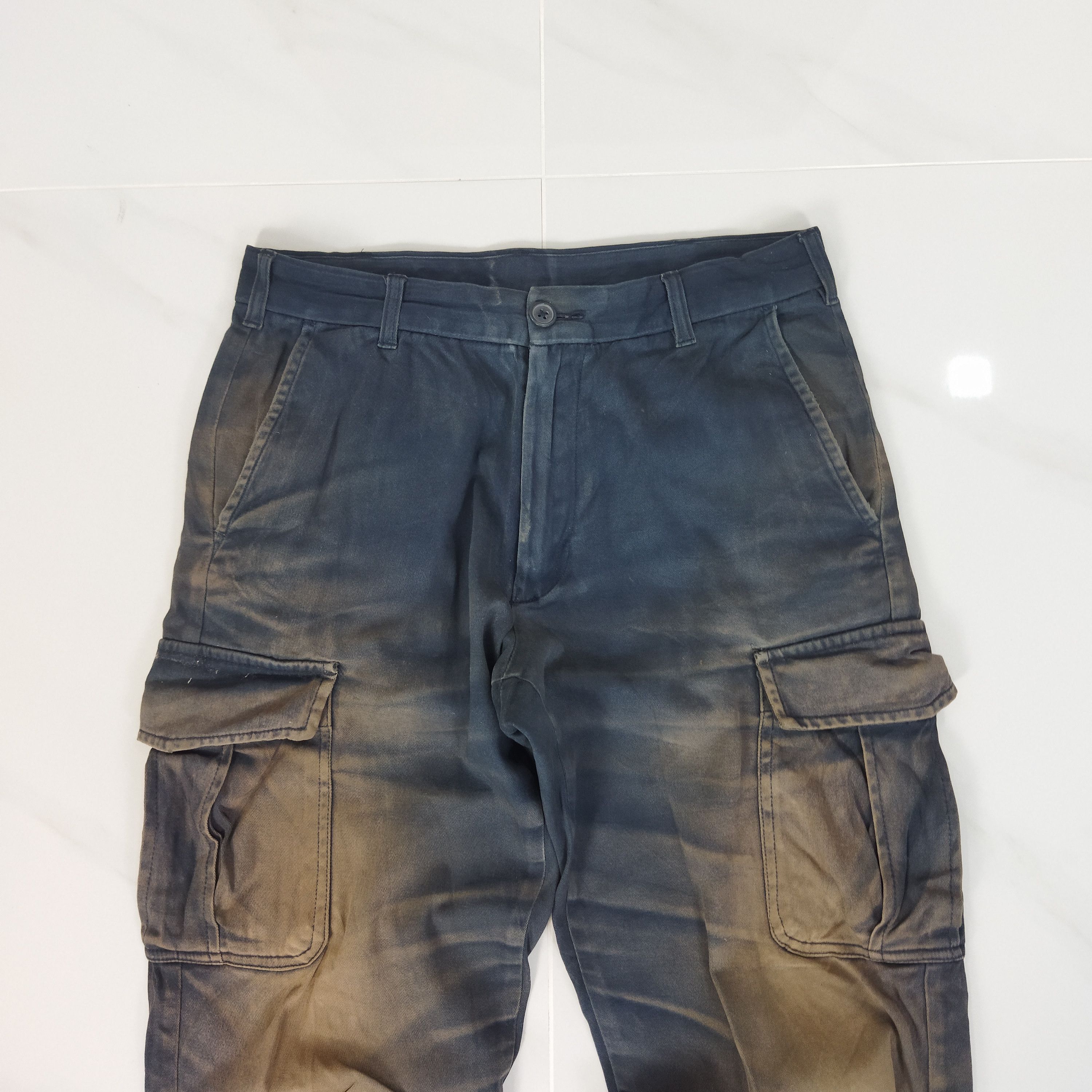 Japanese Brand VINTAGE JAPANESE BRAND FADED DARK BLUE CARGO PANTS Size US 29 - 2 Thumbnail