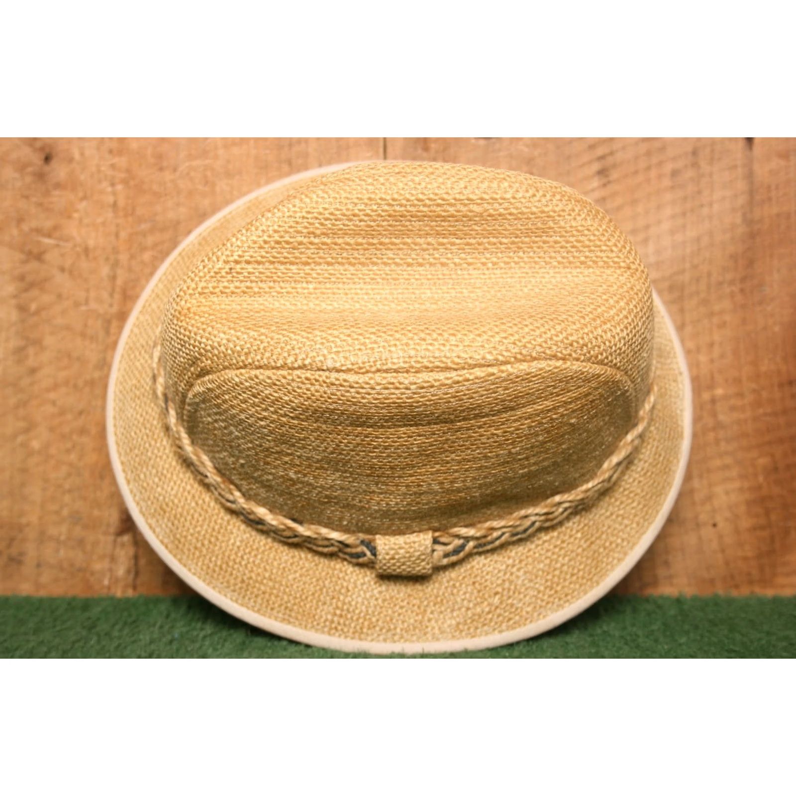 Vintage Vintage Dobbs Bucket Hat Men Tan Straw Twine Band 7 1/8 6 7/8-7 Tweed Dobb Fifth Avenue Pace-Setter Collection Size ONE SIZE - 4 Thumbnail