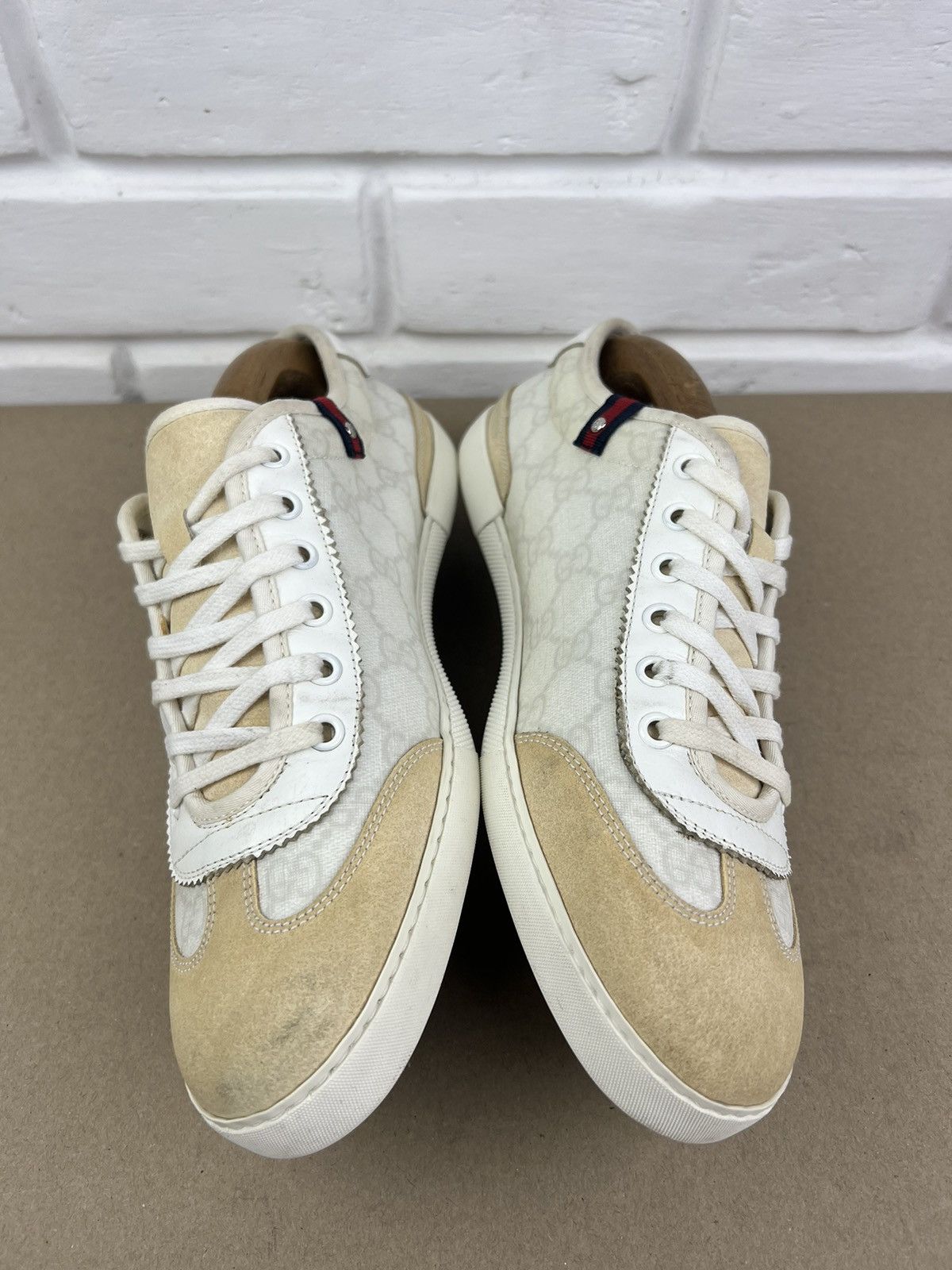 Gucci GUCCI Sneakers Suede Shoes GG Monogram Supreme Canvas White Size US 7.5 / EU 40-41 - 8 Thumbnail