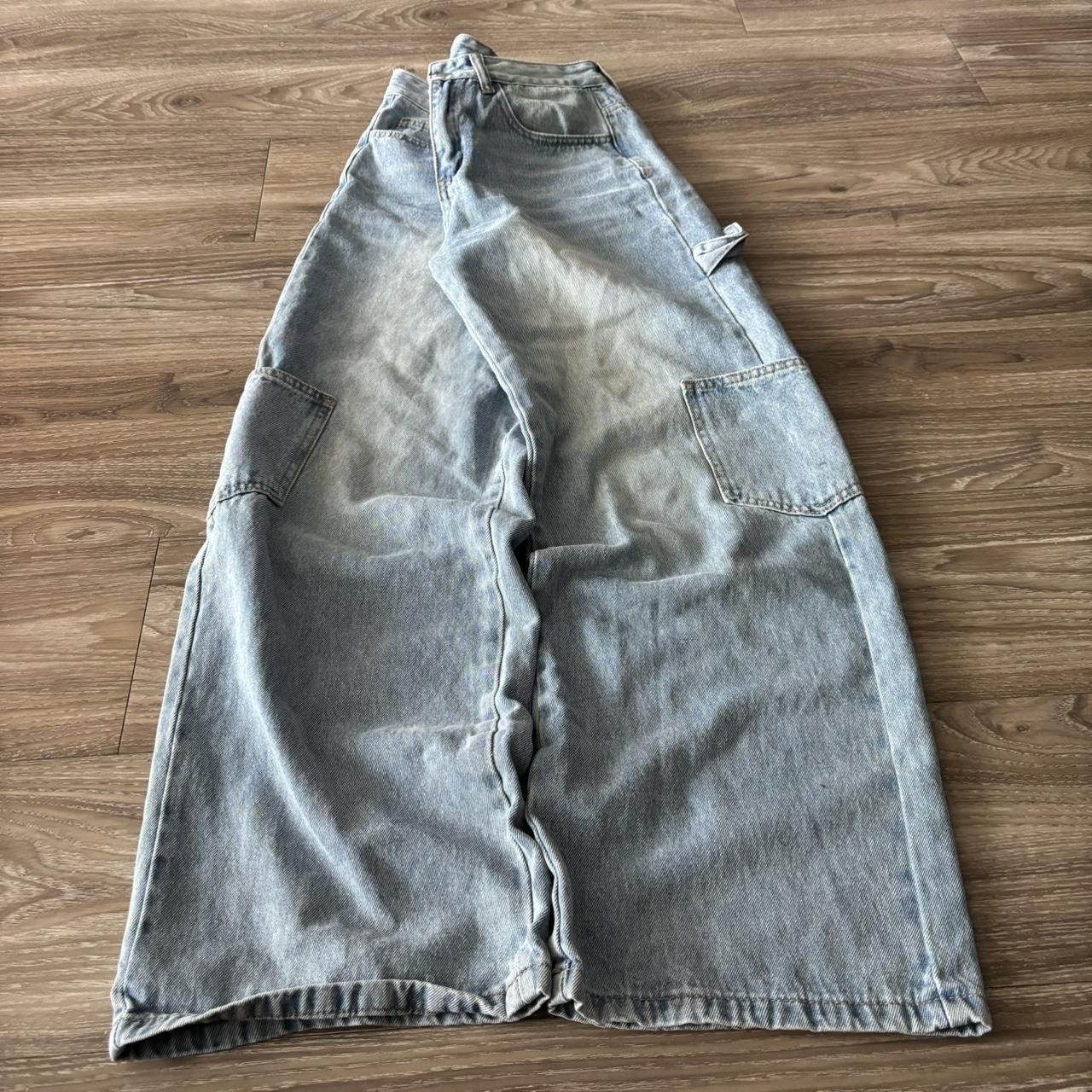 Japanese Brand Crazy Vintage Y2K/2000s Baggy Light Wash Skater Denim Jeans! 25x28 Size US 26 / EU 42 - 3 Thumbnail