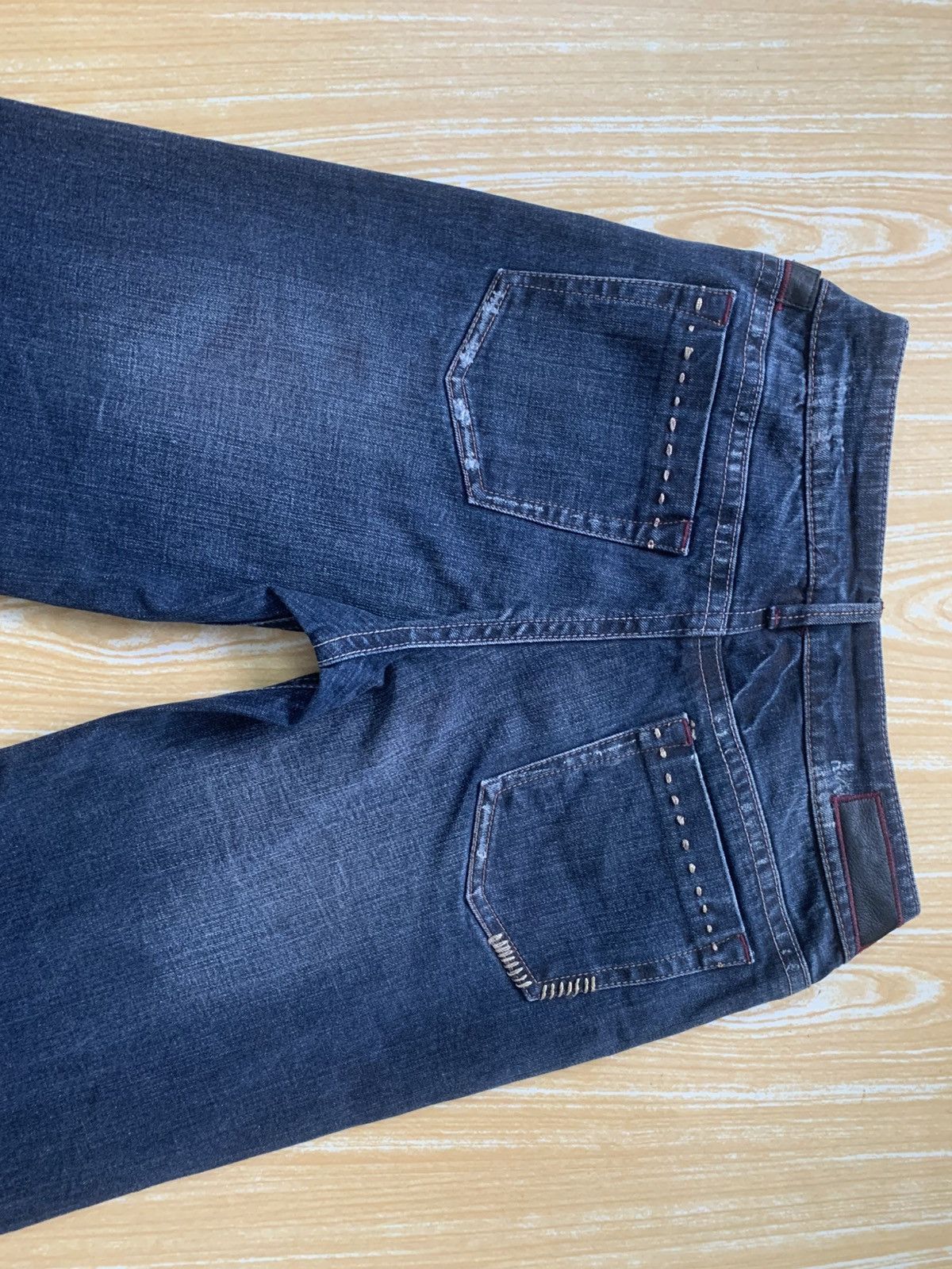 Japanese Brand Rare Maxia Low Rise Super Flare Jeans Pants Distressed Style Size US 27 - 12 Thumbnail