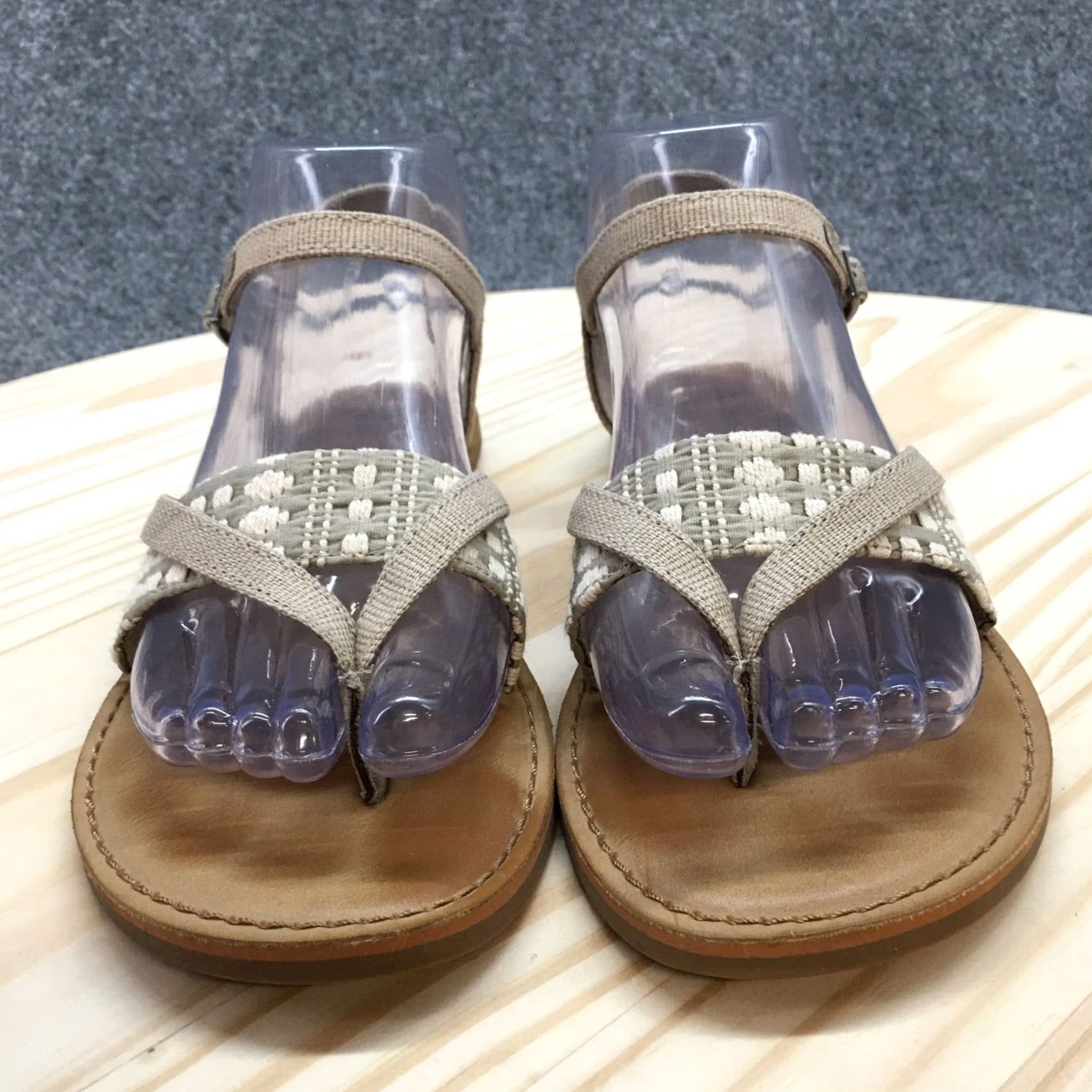 Toms TOMS Lexie Sandals Womens Slingback Flat Brown Fabric Casual Shoes Size US 7 / IT 37 - 4 Thumbnail