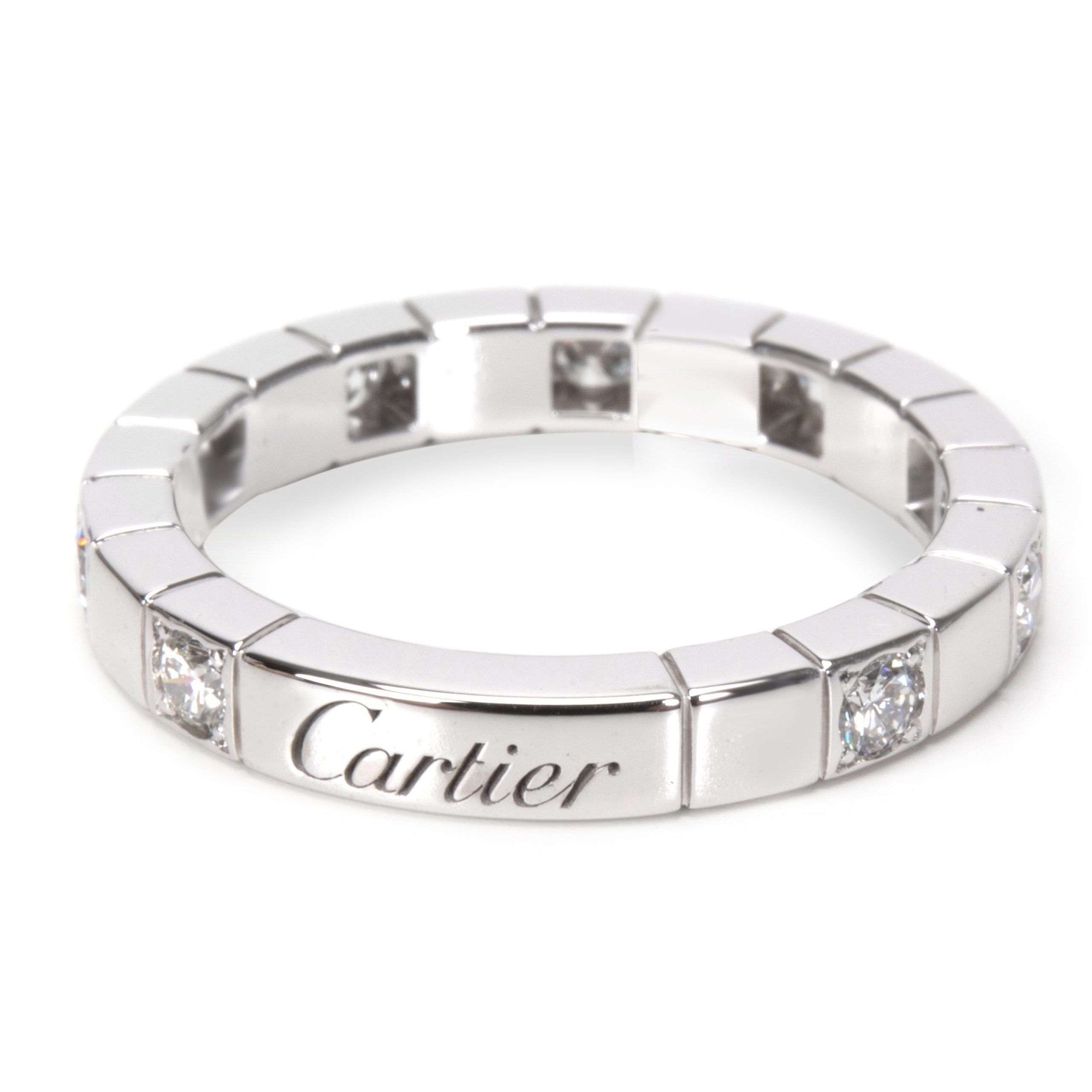 image of Cartier Lanieres Diamond Band In 18Kt White Gold, Women's