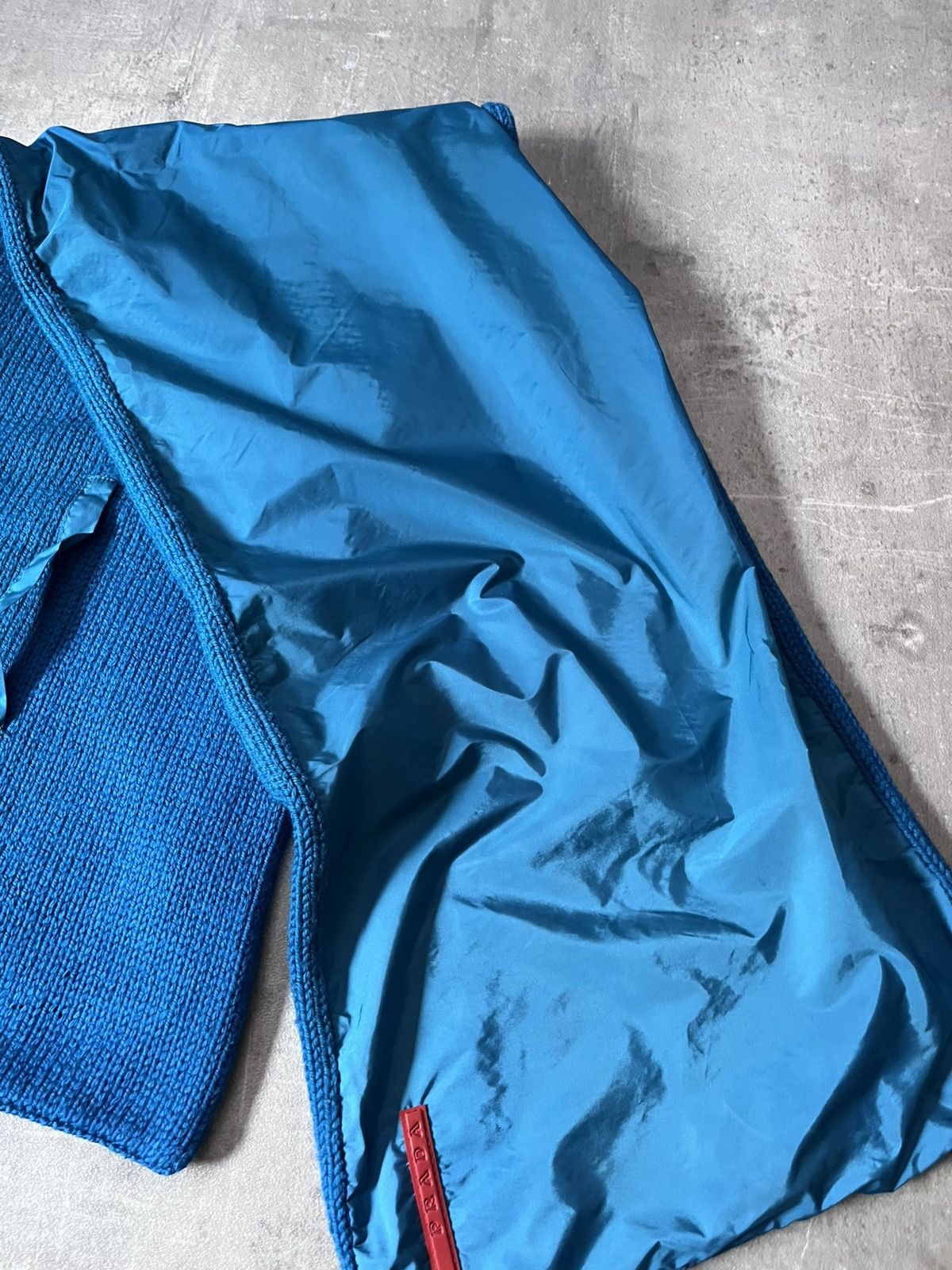 Prada Prada vintage nylon wool scarf blue 00s rare Size ONE SIZE - 3 Thumbnail
