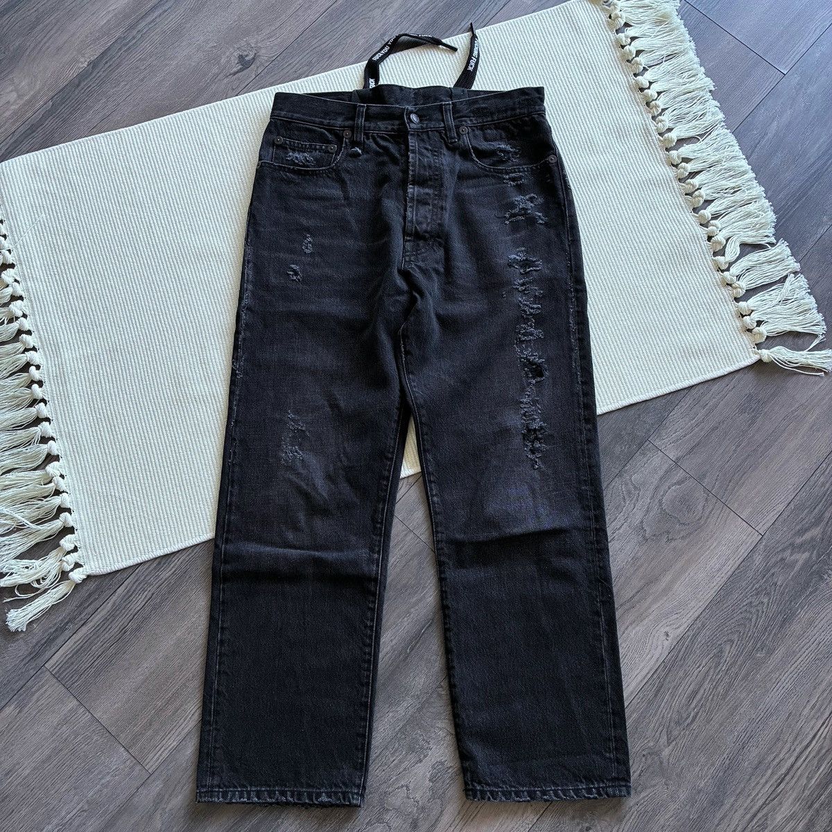 R13 R13 High-Rise Lace-up Back Washed Black Jeans Size 27" / US 4 / IT 40 - 4 Thumbnail