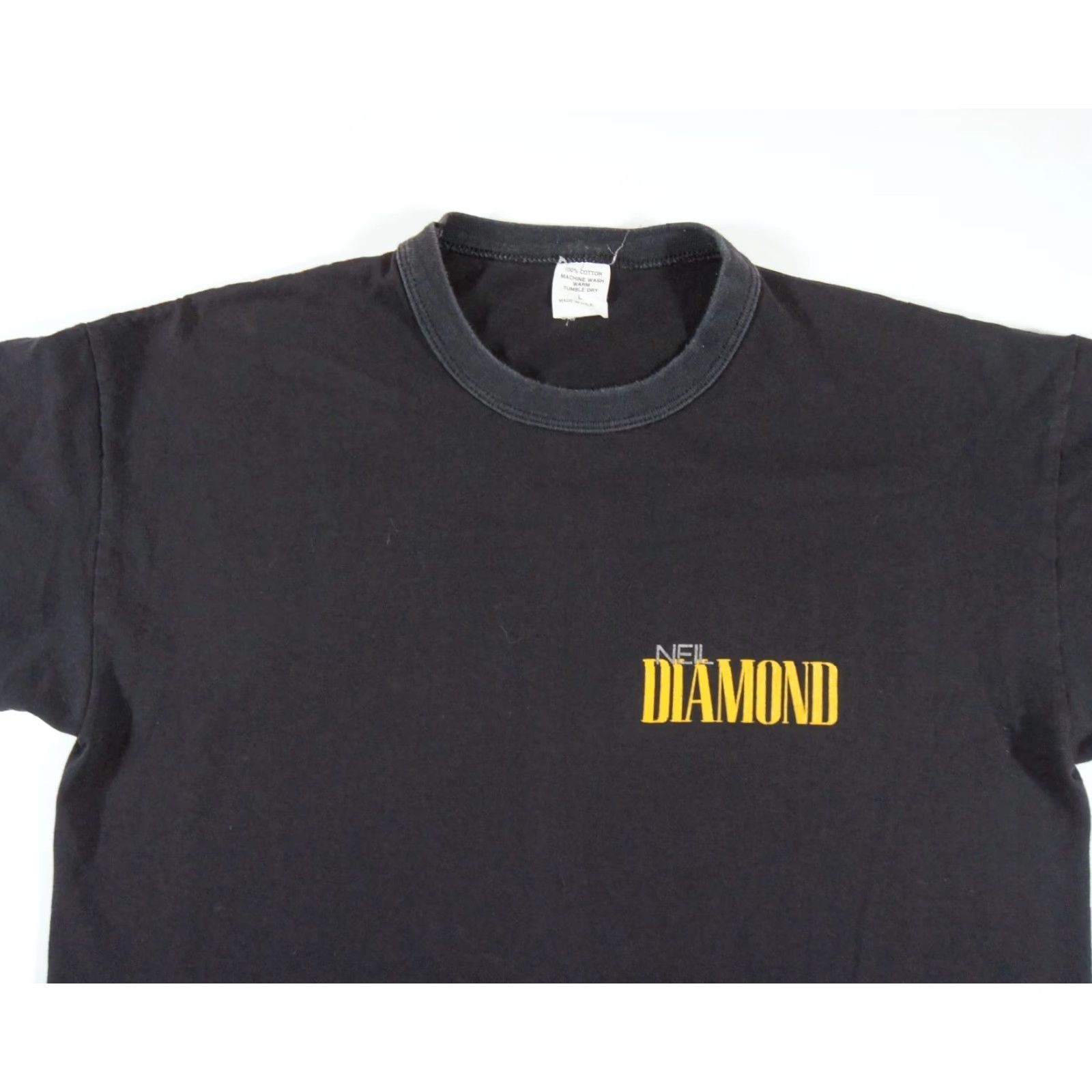 Vintage Vintage Neil Diamond T-Shirt Men's Large Black 80s 90s Band Music Logo Tee Size US L / EU 52-54 / 3 - 4 Thumbnail