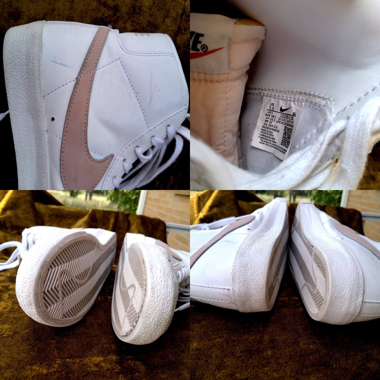 Nike Nike Blazer Mid Sneaker Women 7.5 White Pink CZ1055-118 - Classic Sports Comfort Activewear Casual Shoes Size S / US 4 / IT 40 - 10 Thumbnail